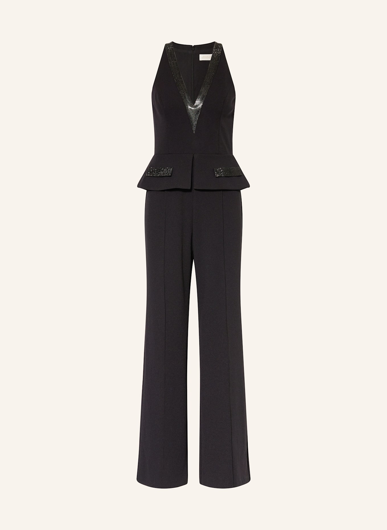 ADRIANNA PAPELL Jumpsuit mit Schmucksteinen: SCHWARZ