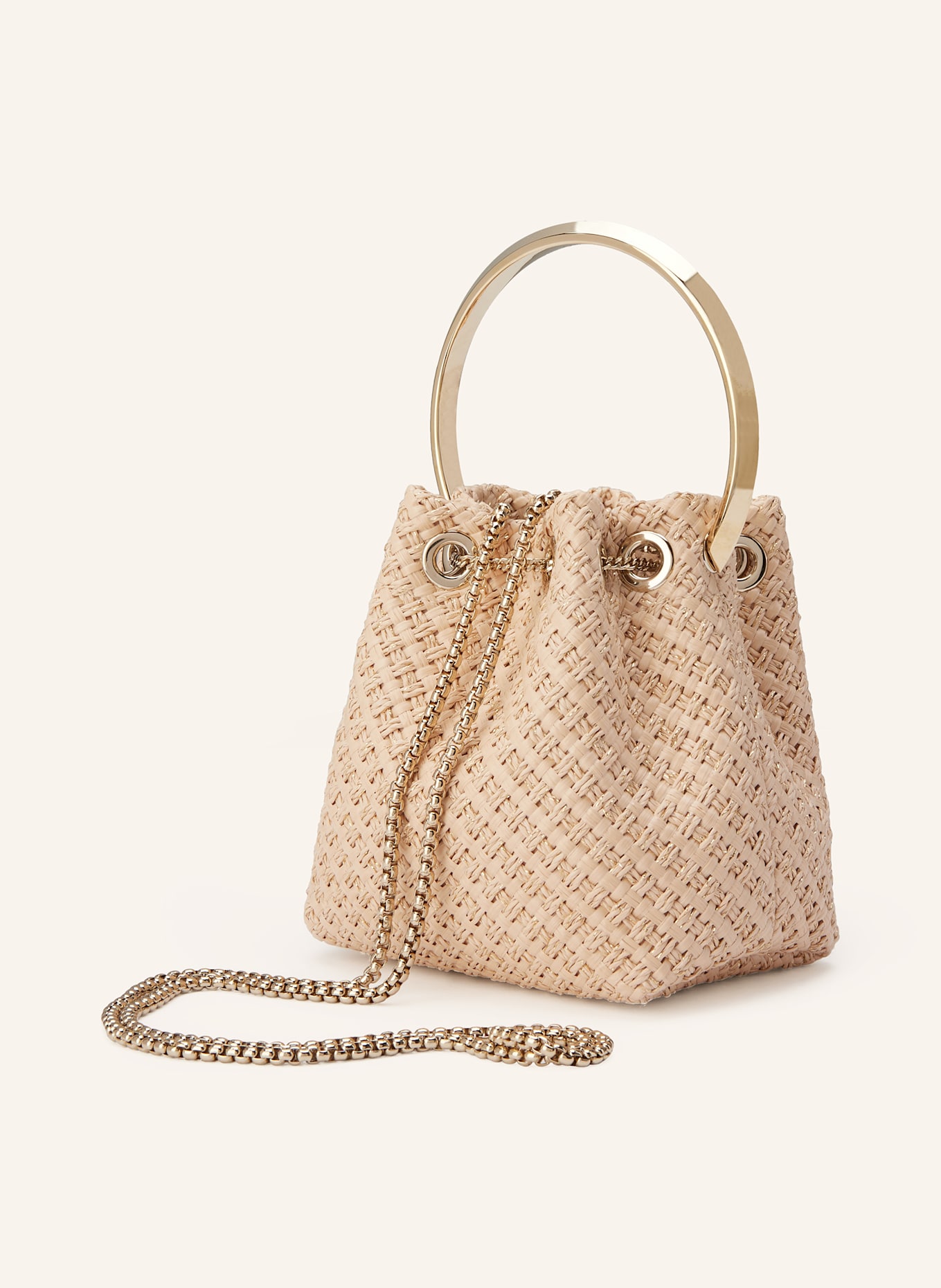 JIMMY CHOO Handtasche BON BON mit Glitzergarn: NUDE