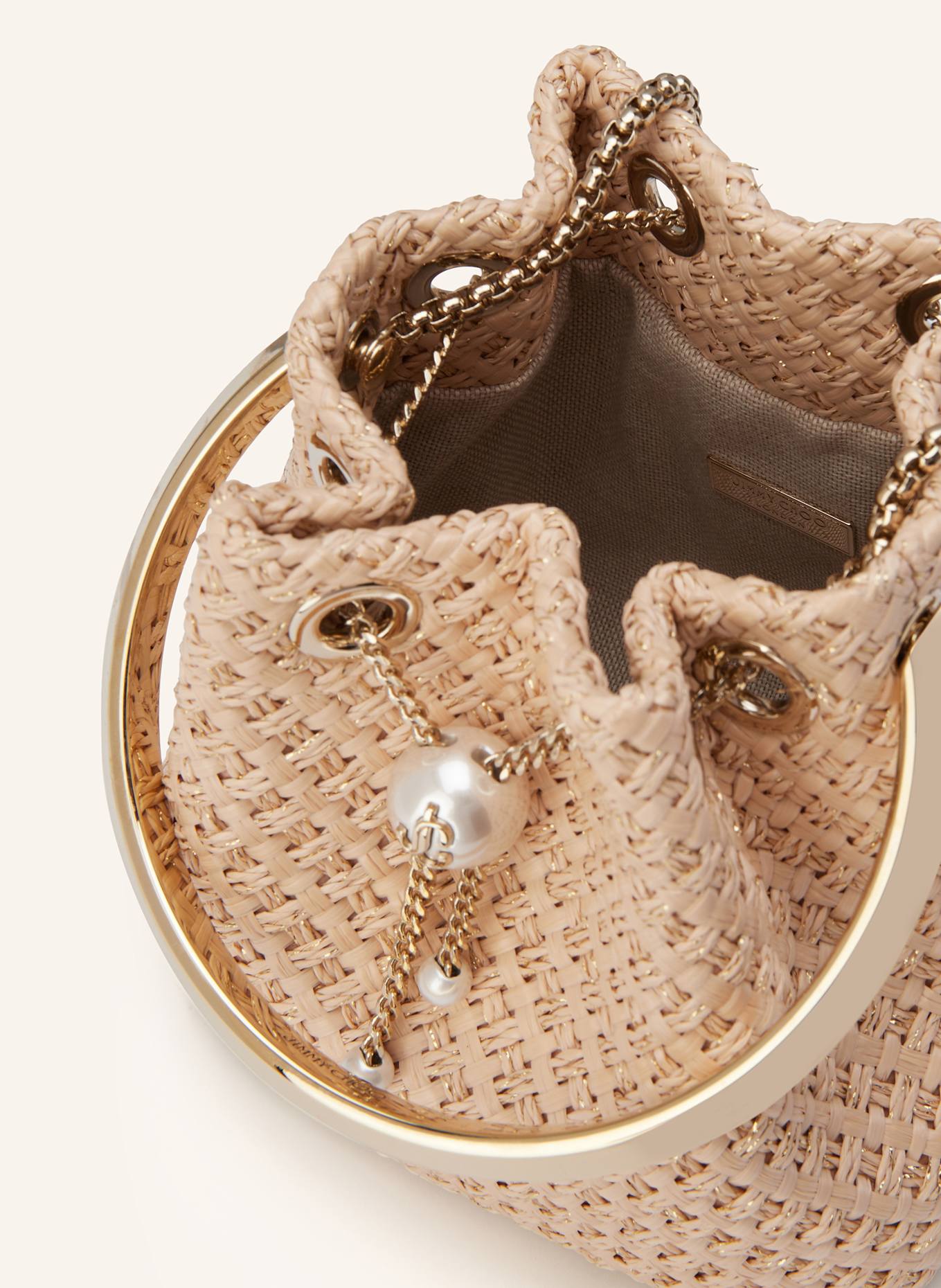 JIMMY CHOO Handtasche BON BON mit Glitzergarn: NUDE