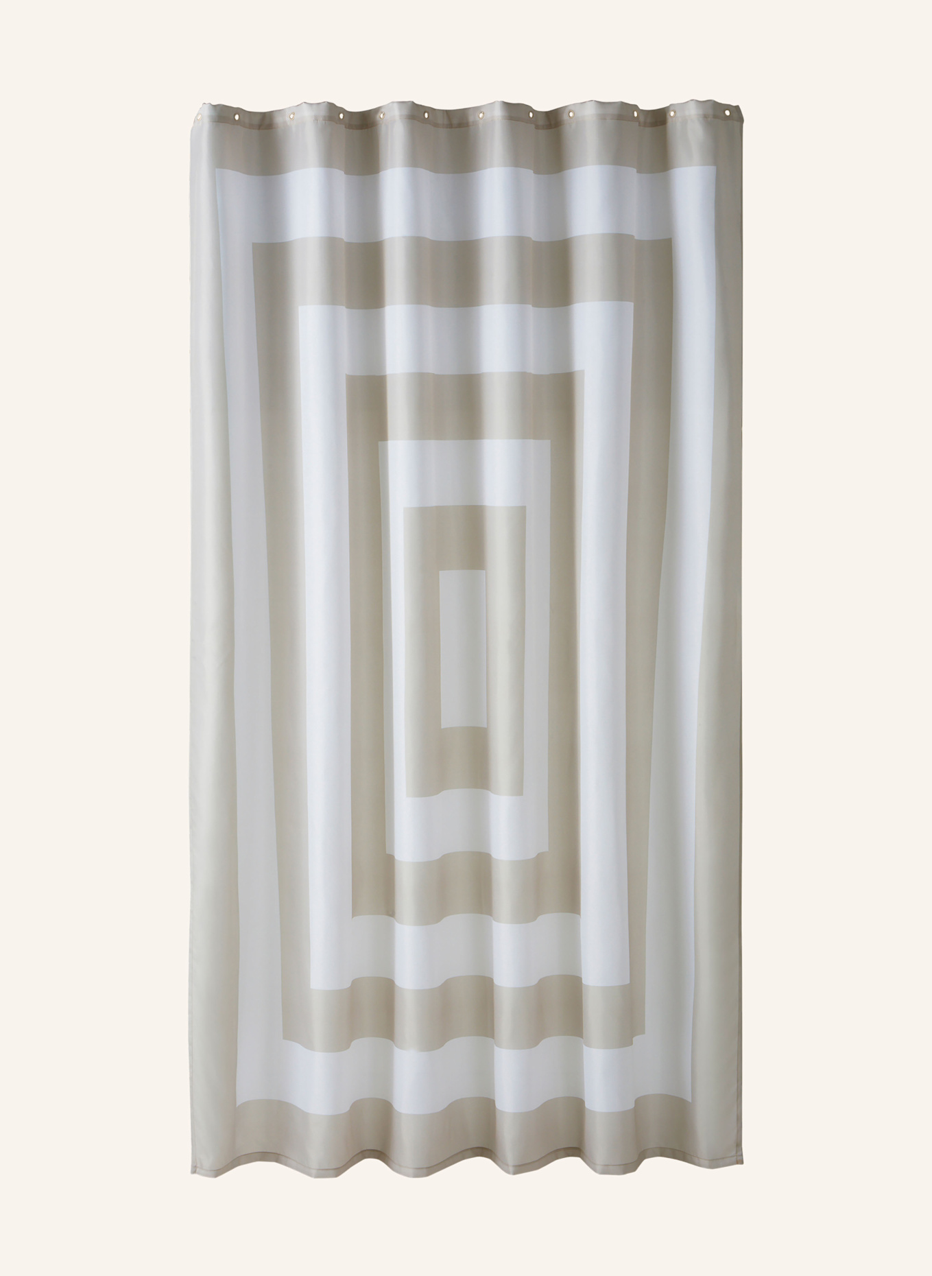 Jotex Rideau de douche WILLIAM: BEIGE / BLANC