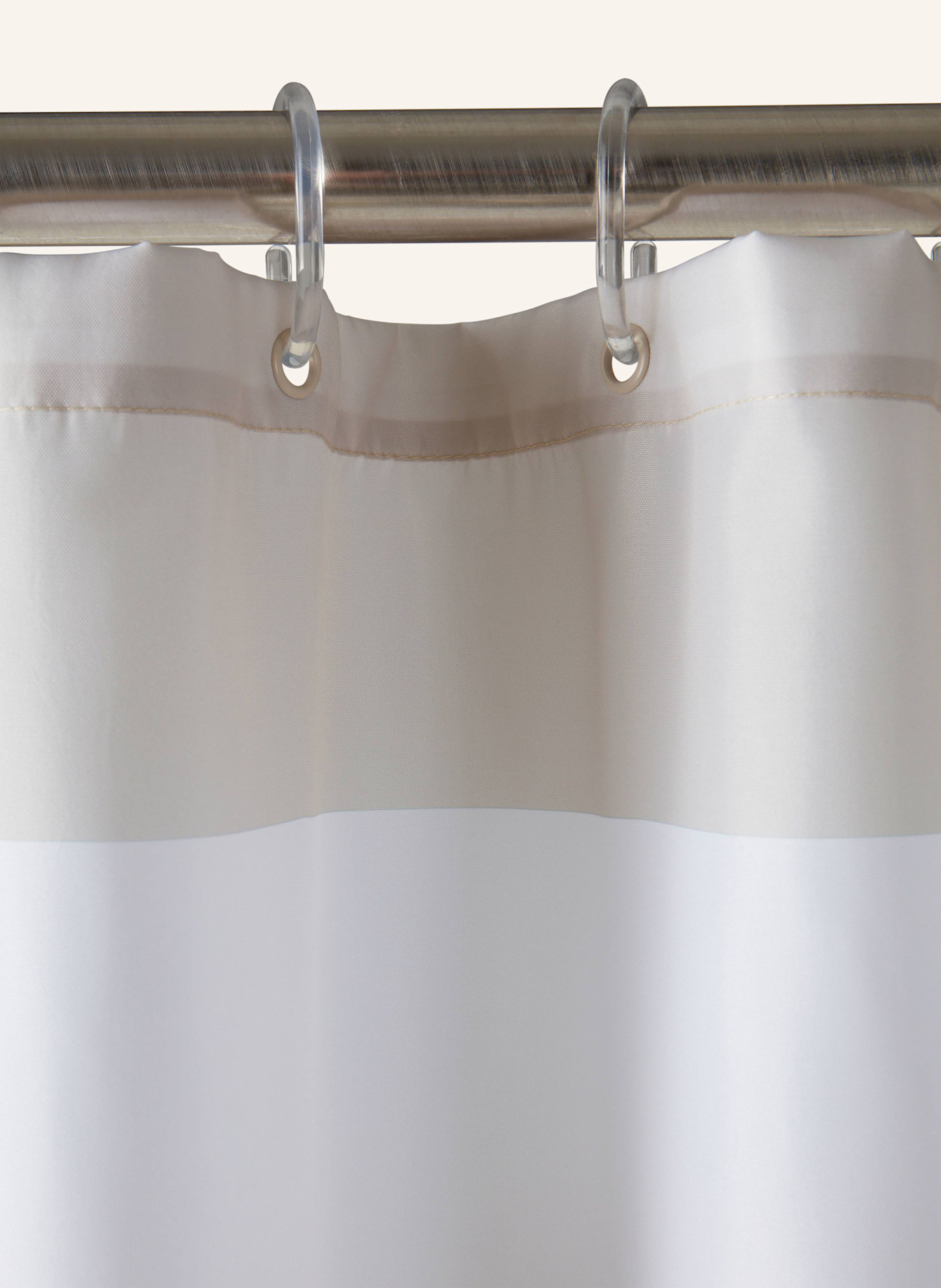 Jotex Rideau de douche WILLIAM: BEIGE / BLANC