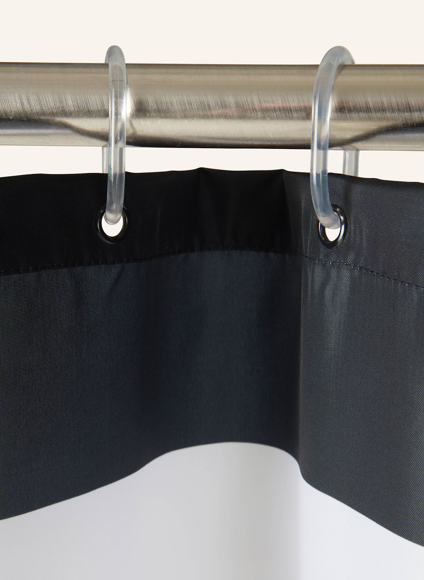 Jotex Rideau de douche WILLIAM: NOIR / BLANC