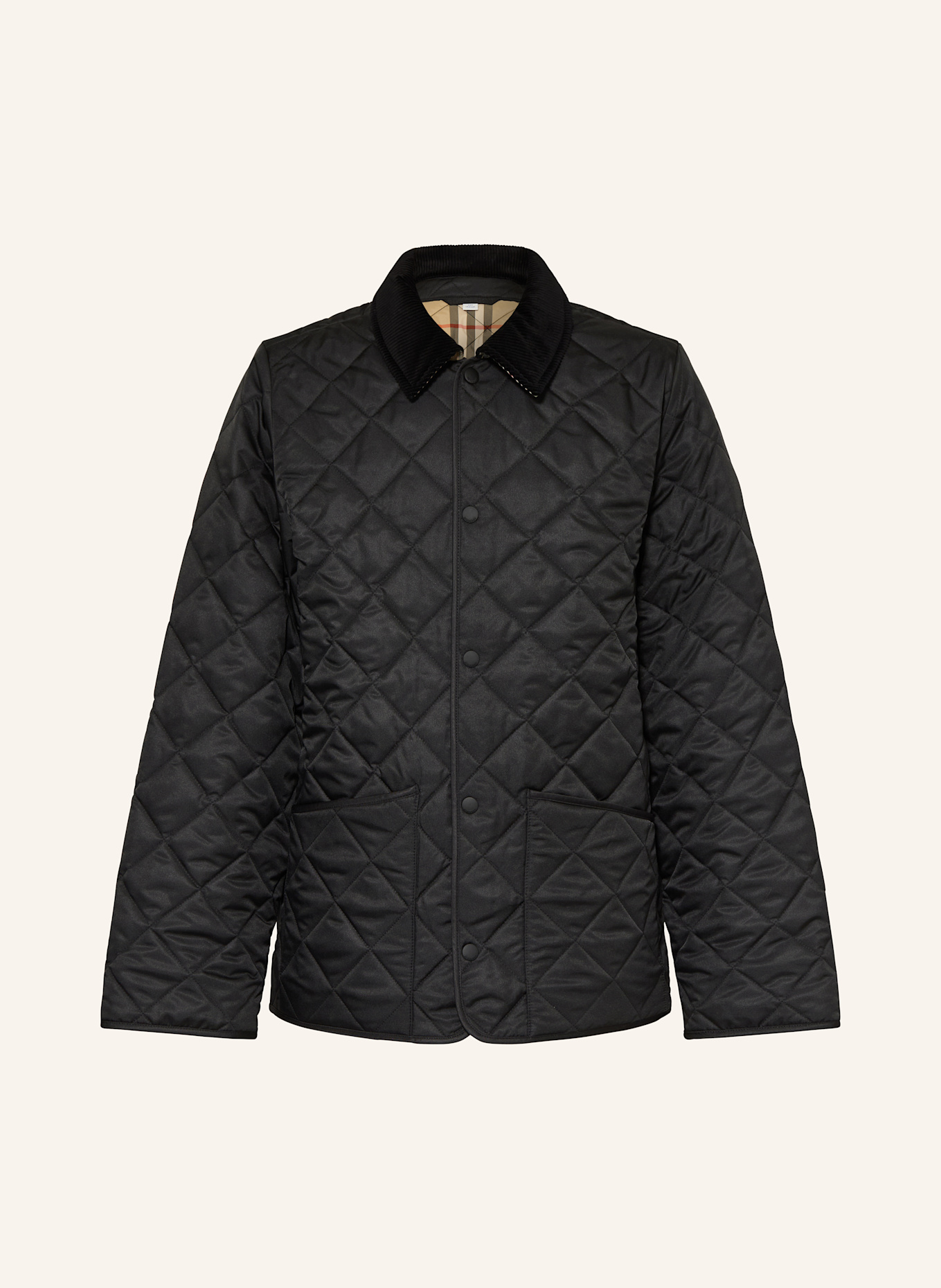 BURBERRY Prošívaná DŁUGA MILO: ČERNÁ