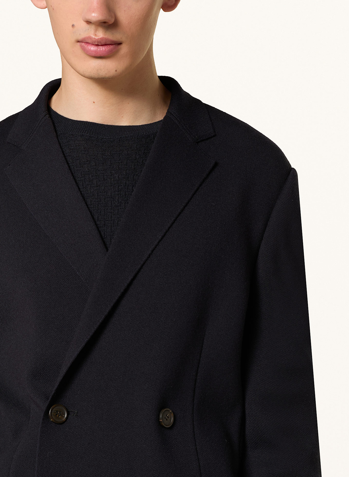 EMPORIO ARMANI Stricksakko Regular Fit: DUNKELBLAU