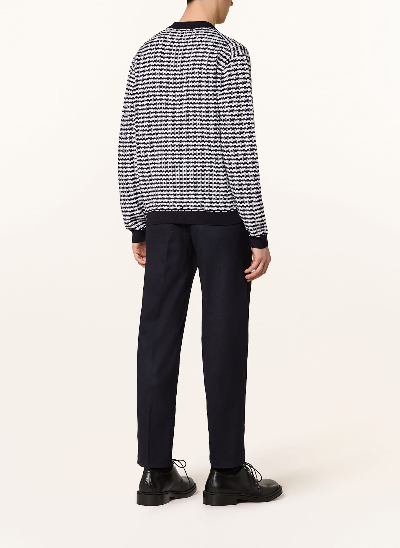 EMPORIO ARMANI Pullover: WEISS / DUNKELBLAU