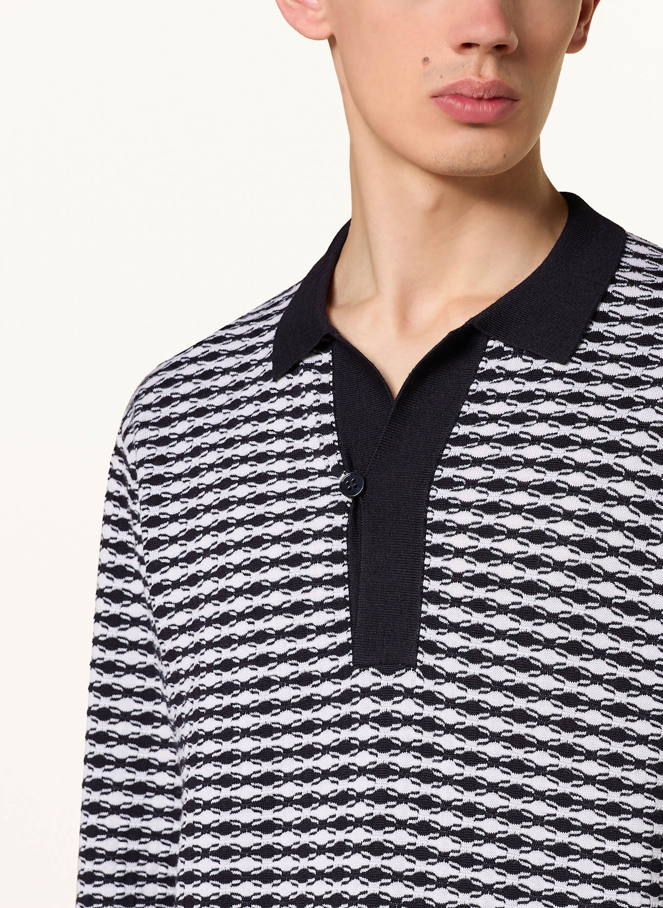 EMPORIO ARMANI Pullover: WEISS / DUNKELBLAU