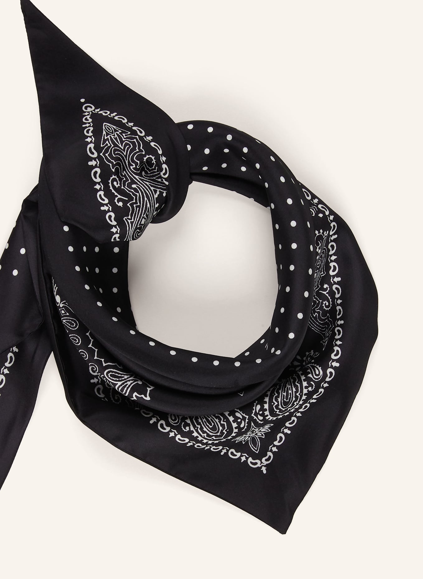 destin Dreieckstuch aus Seide: SCHWARZ / WEISS