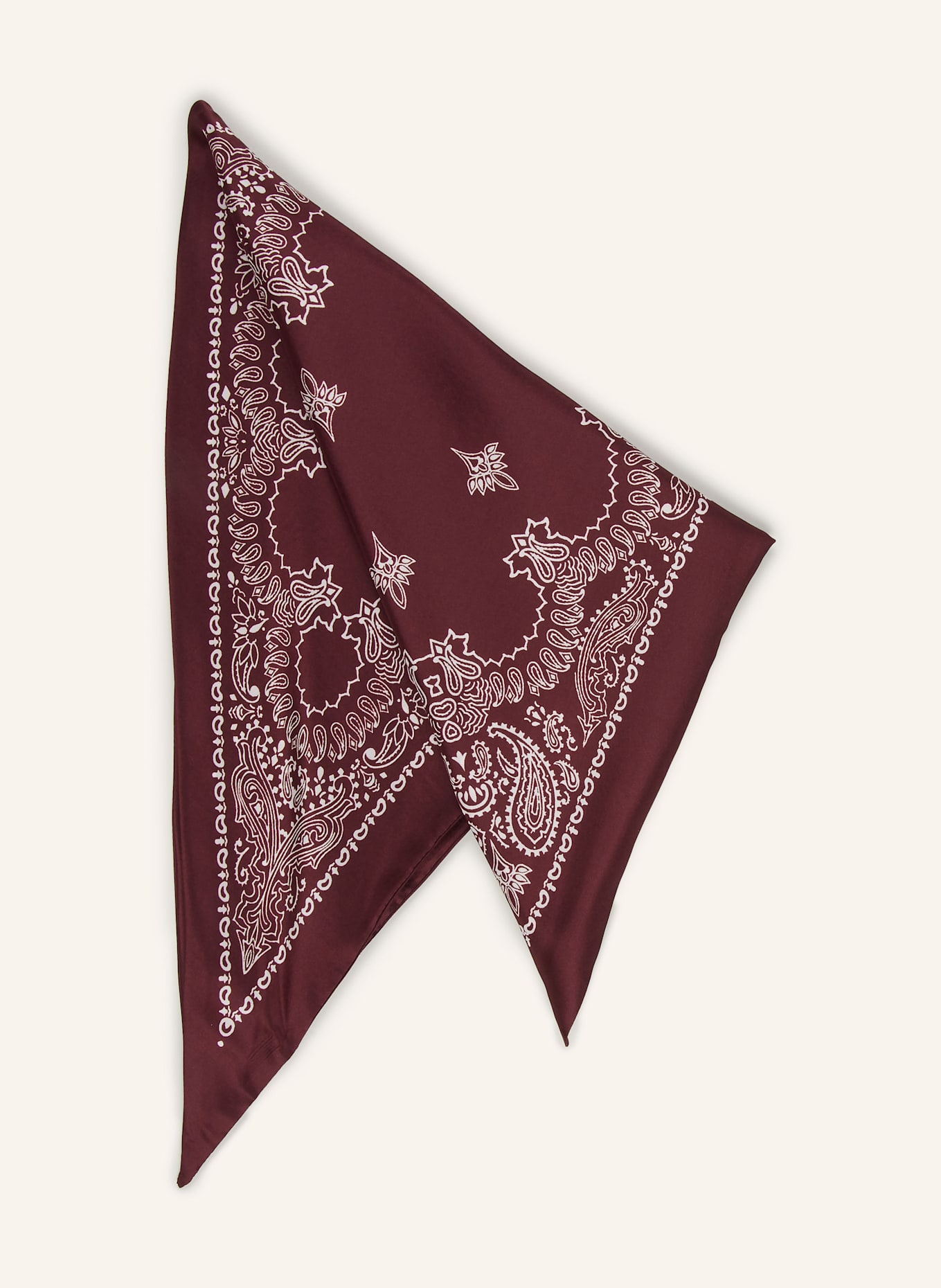 destin Dreieckstuch aus Seide: DUNKELROT / WEISS