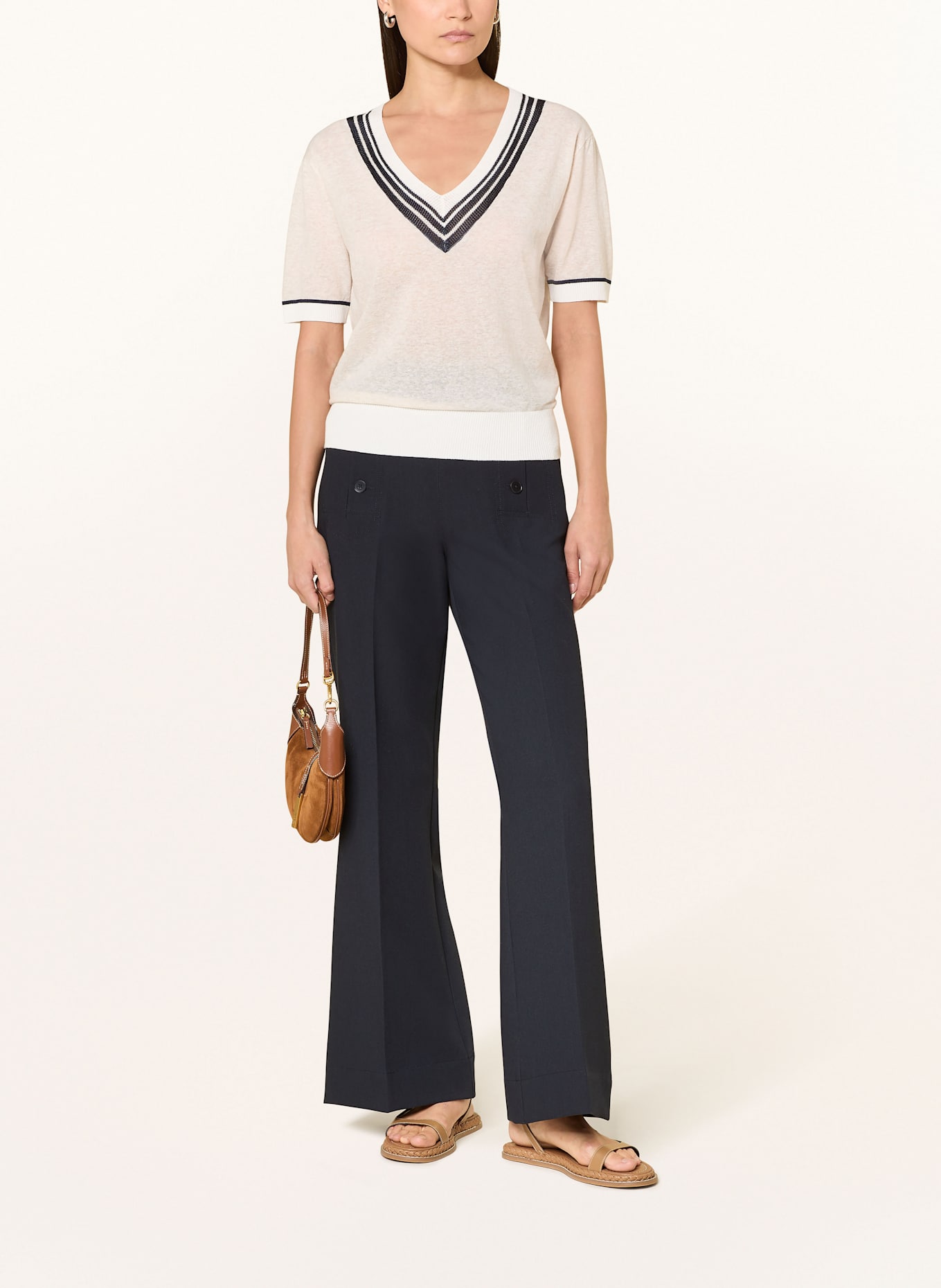 REISS T-Shirt IDA: CREME / SCHWARZ