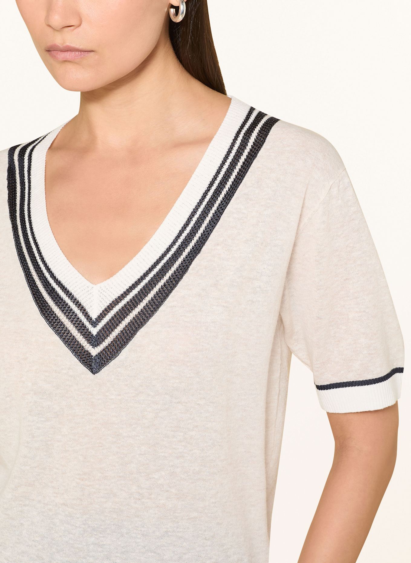REISS T-Shirt IDA: CREME / SCHWARZ