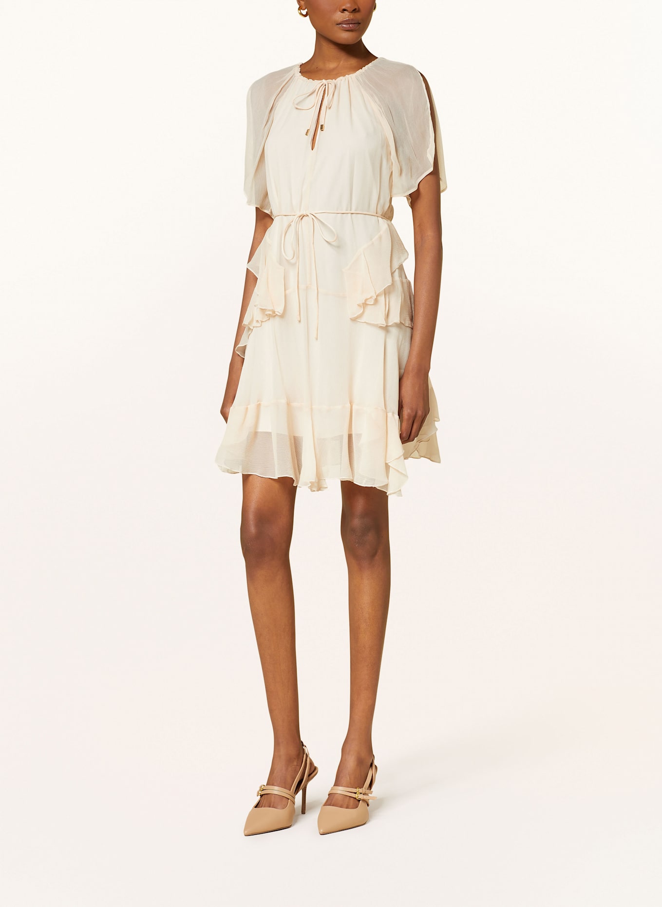 【海外限定】REISSワンピース☆Lexie Short Ruffle Flippy Dress REISS LEXIE dress with frills in cream