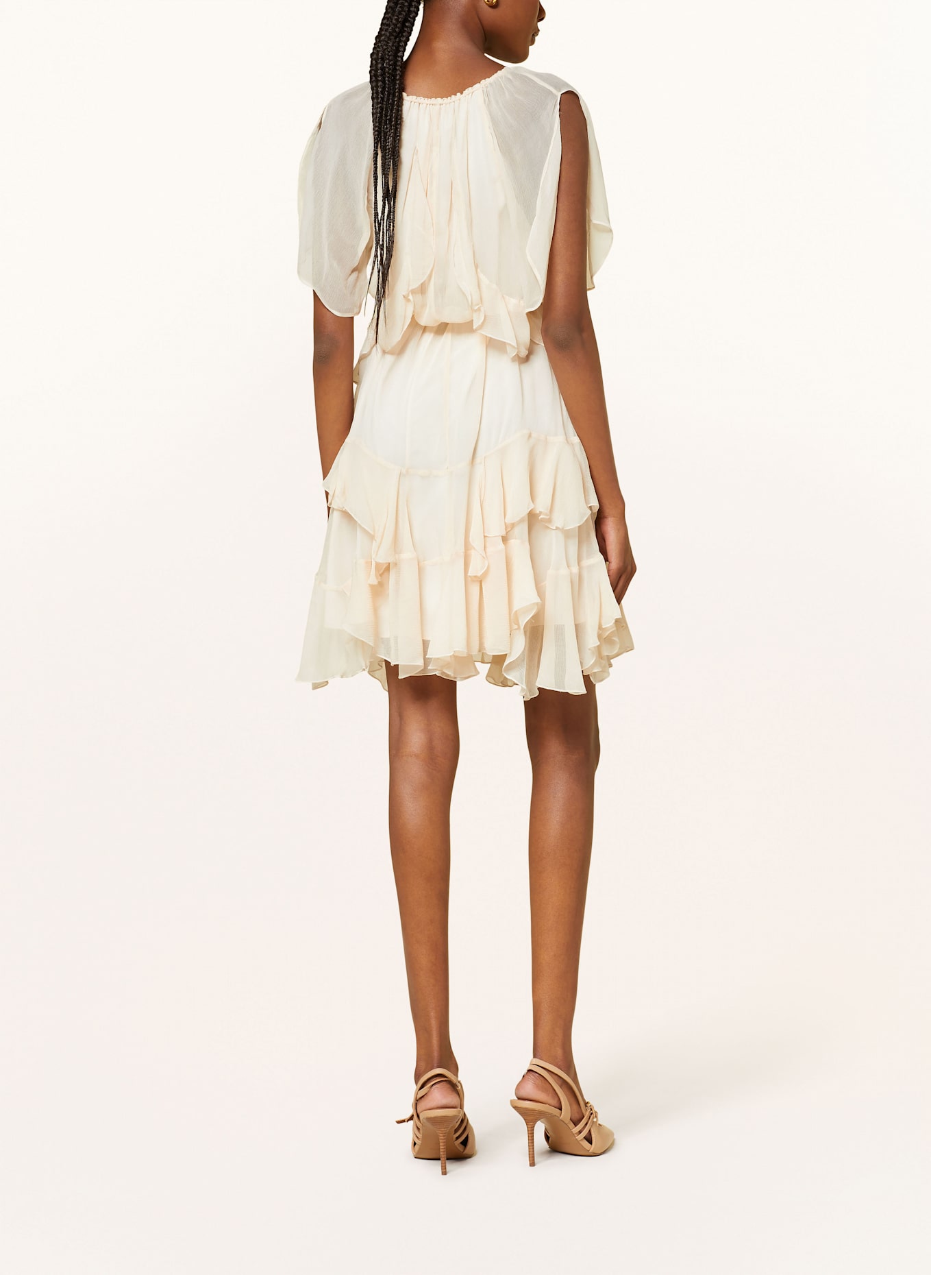 【海外限定】REISSワンピース☆Lexie Ruffle-Trim Woven Mini Dr REISS LEXIE dress with frills in cream