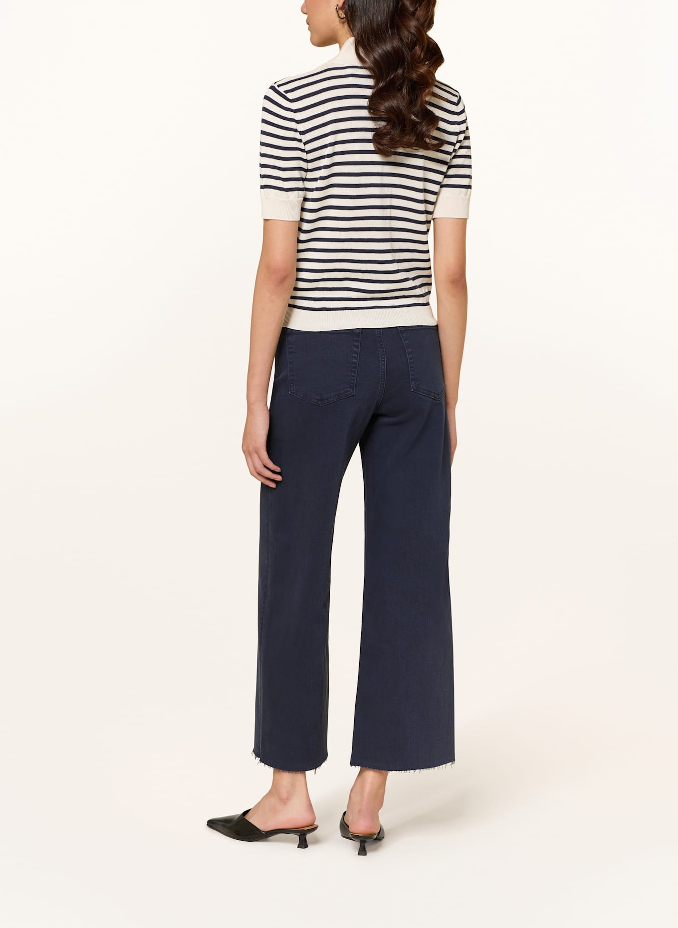 FRAME Strickjacke THE SAILOR TIE mit Schluppe: ECRU / DUNKELBLAU