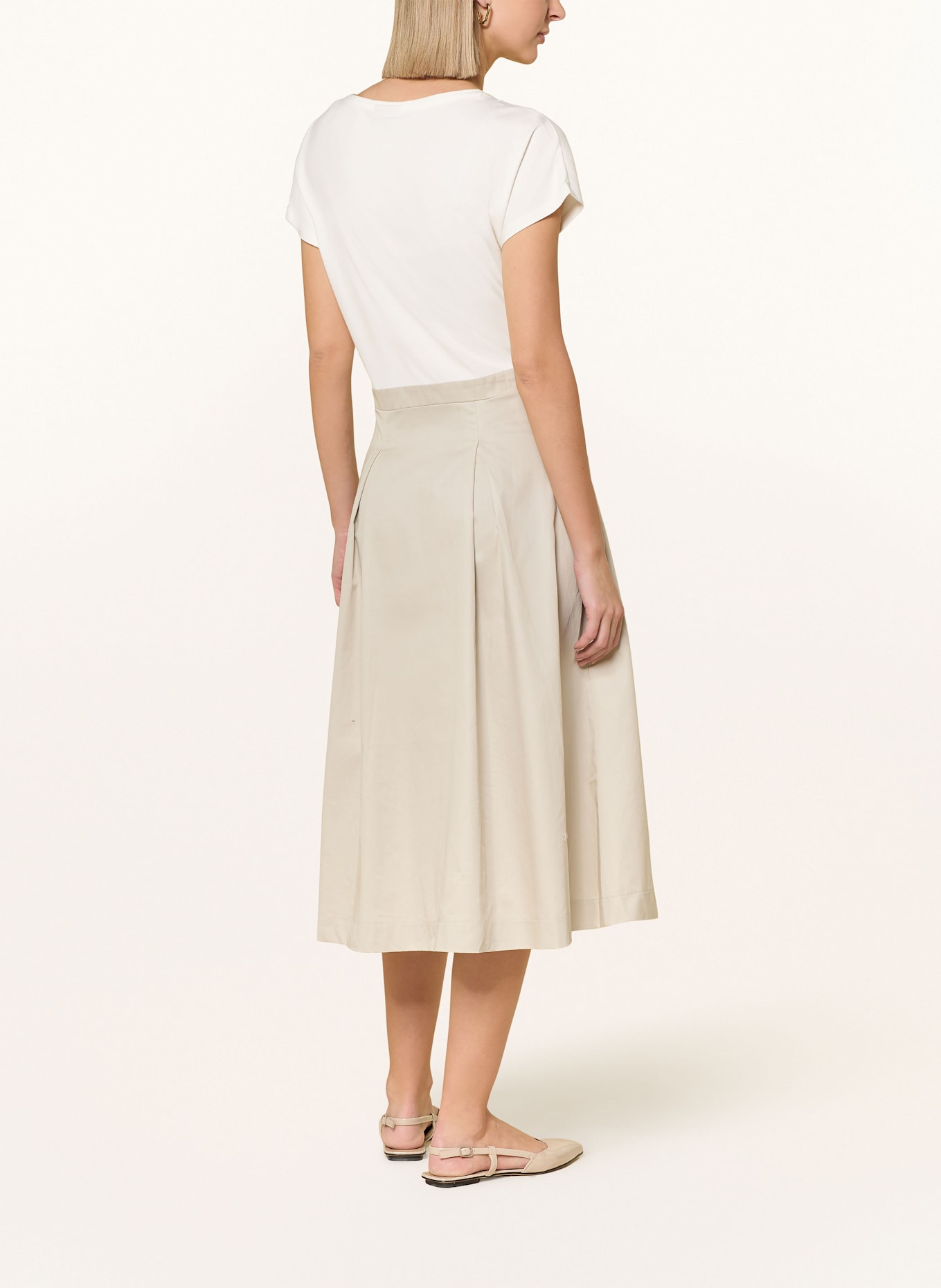 s.Oliver BLACK LABEL Kleid im Materialmix: WEISS / BEIGE