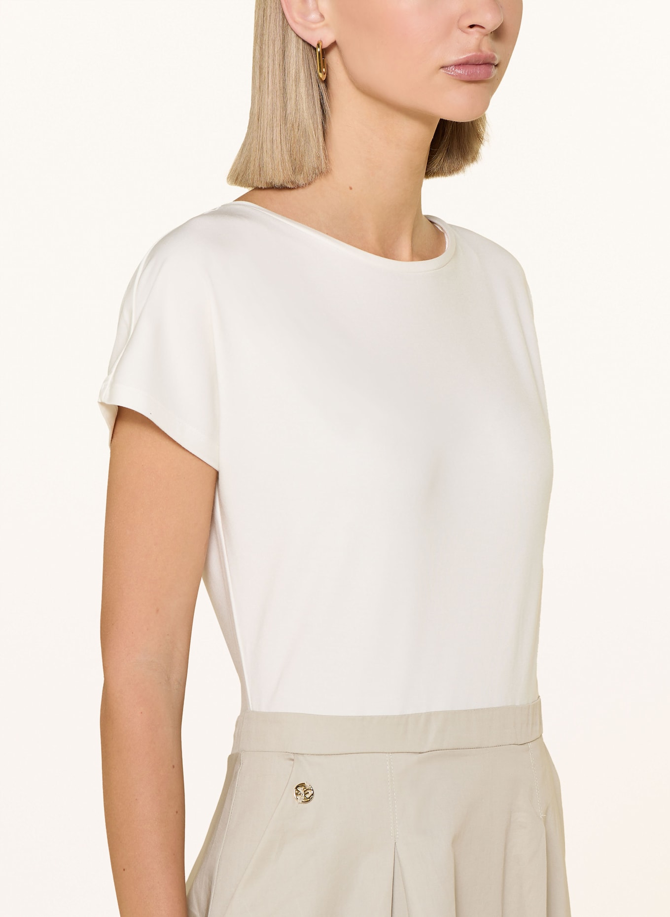 s.Oliver BLACK LABEL Kleid im Materialmix: WEISS / BEIGE