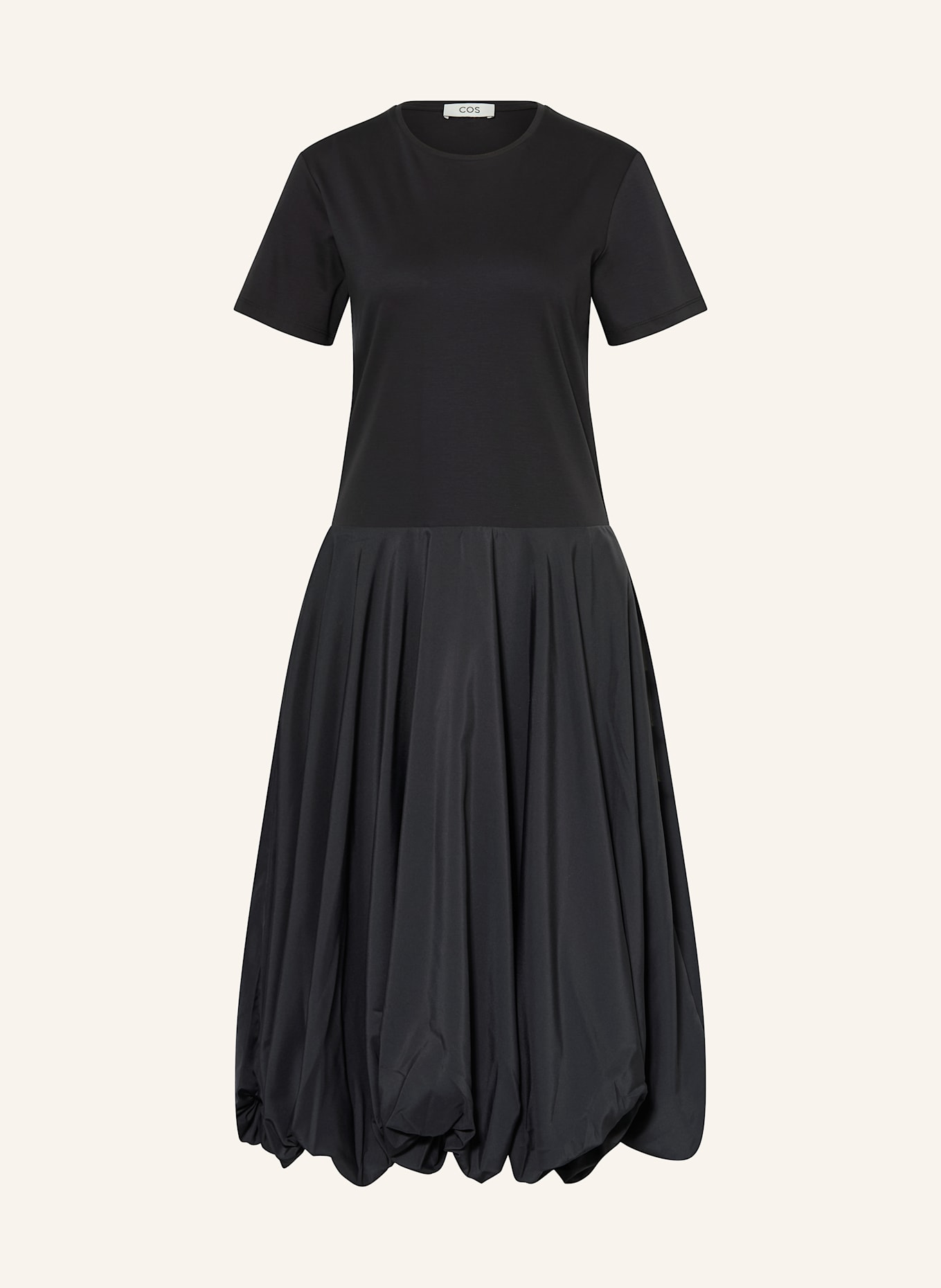 COS Kleid im Materialmix: SCHWARZ