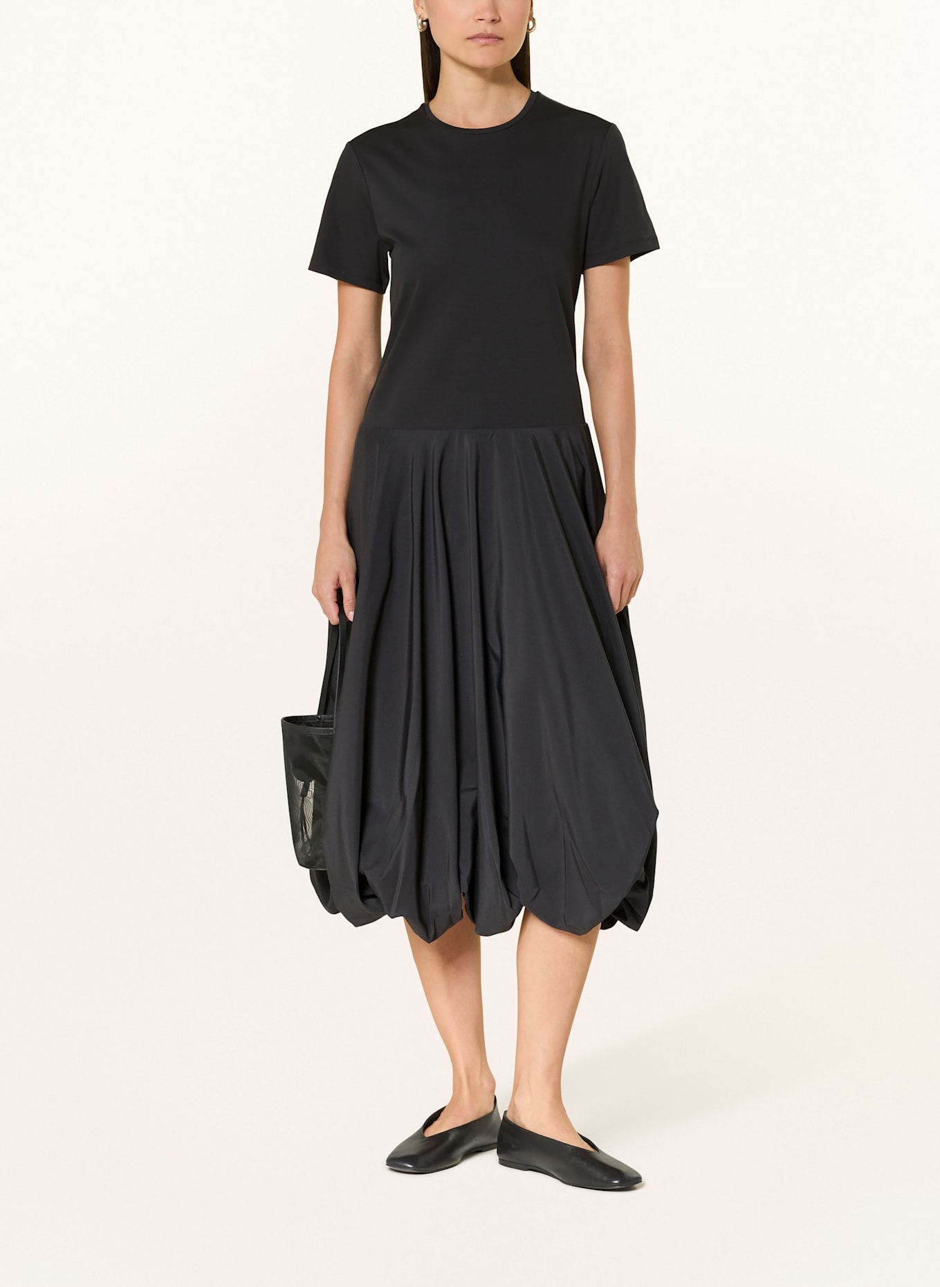 COS Kleid im Materialmix: SCHWARZ