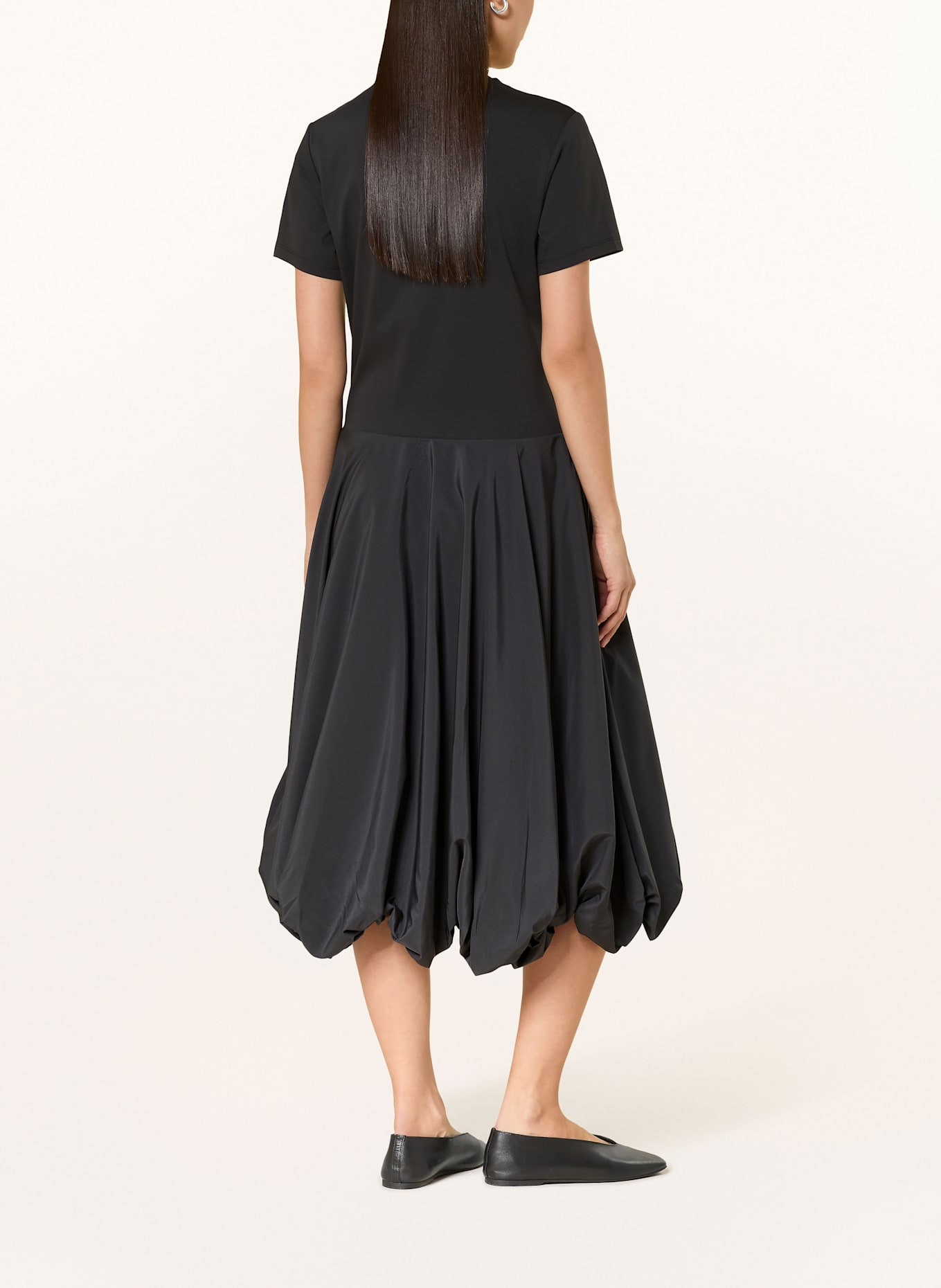 COS Kleid im Materialmix: SCHWARZ