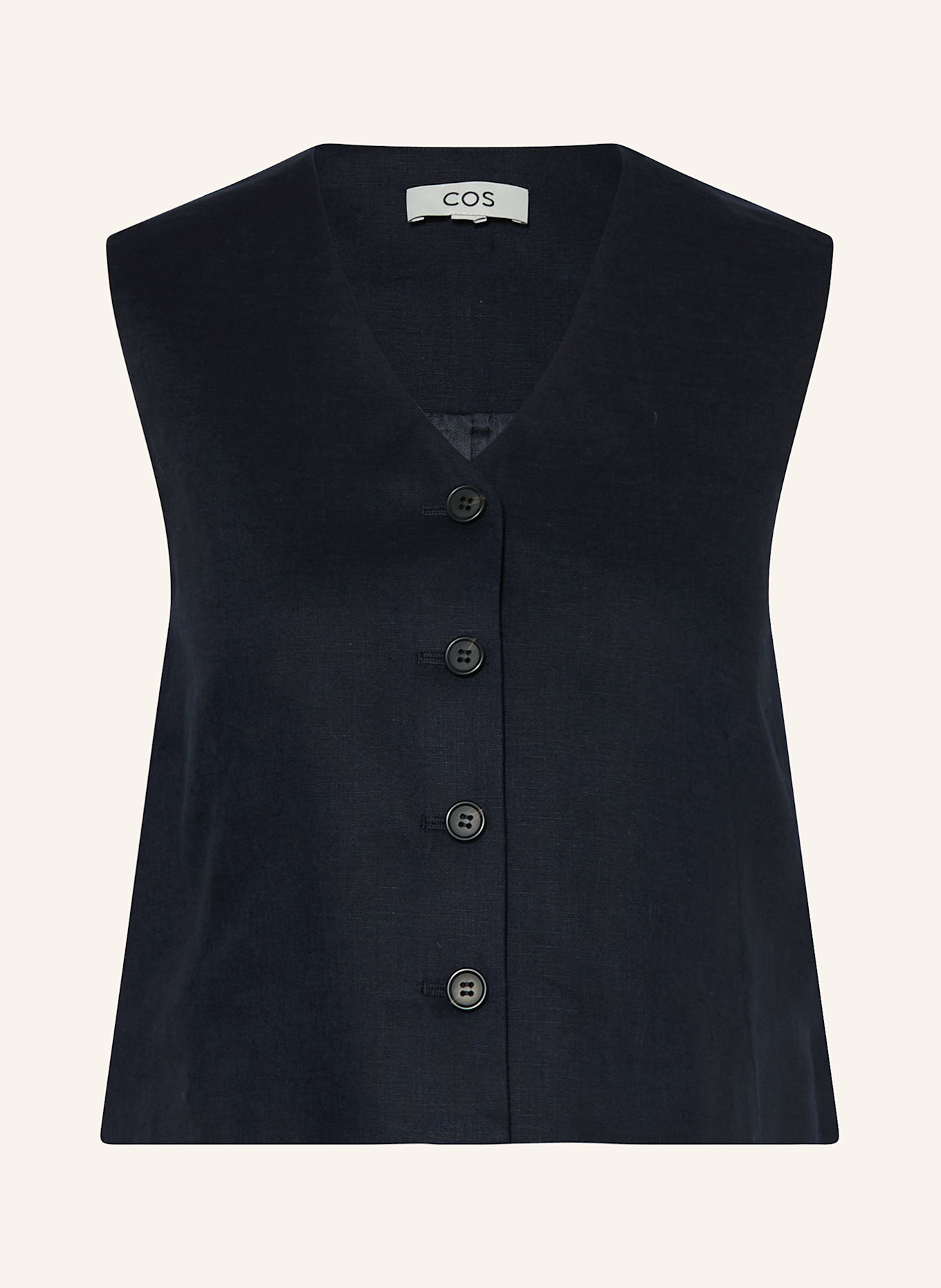 COS Blazerweste aus Leinen: DUNKELBLAU