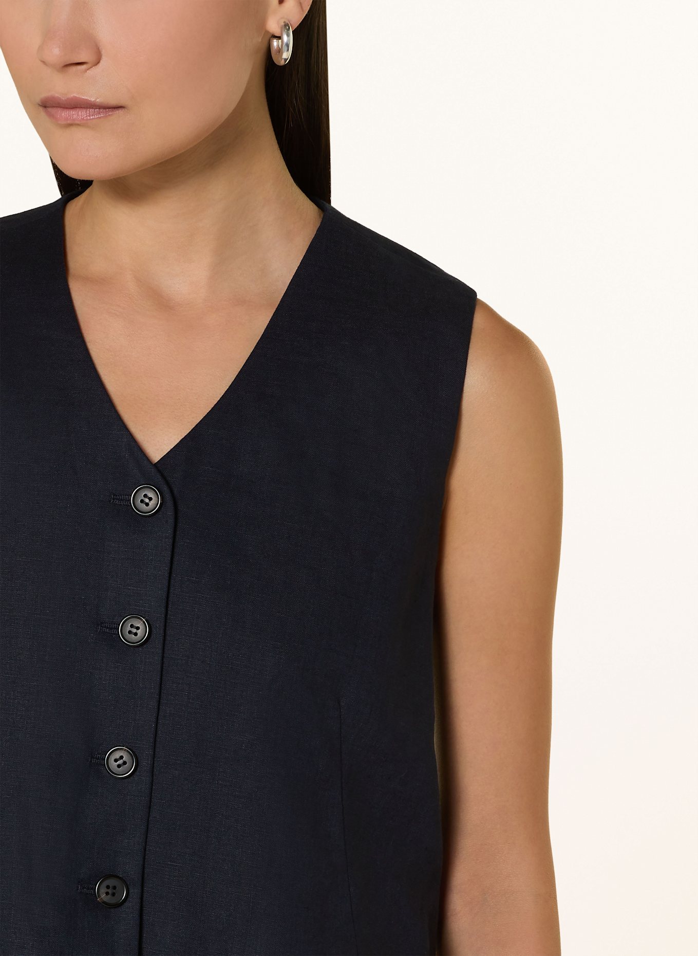 COS Blazerweste aus Leinen: DUNKELBLAU