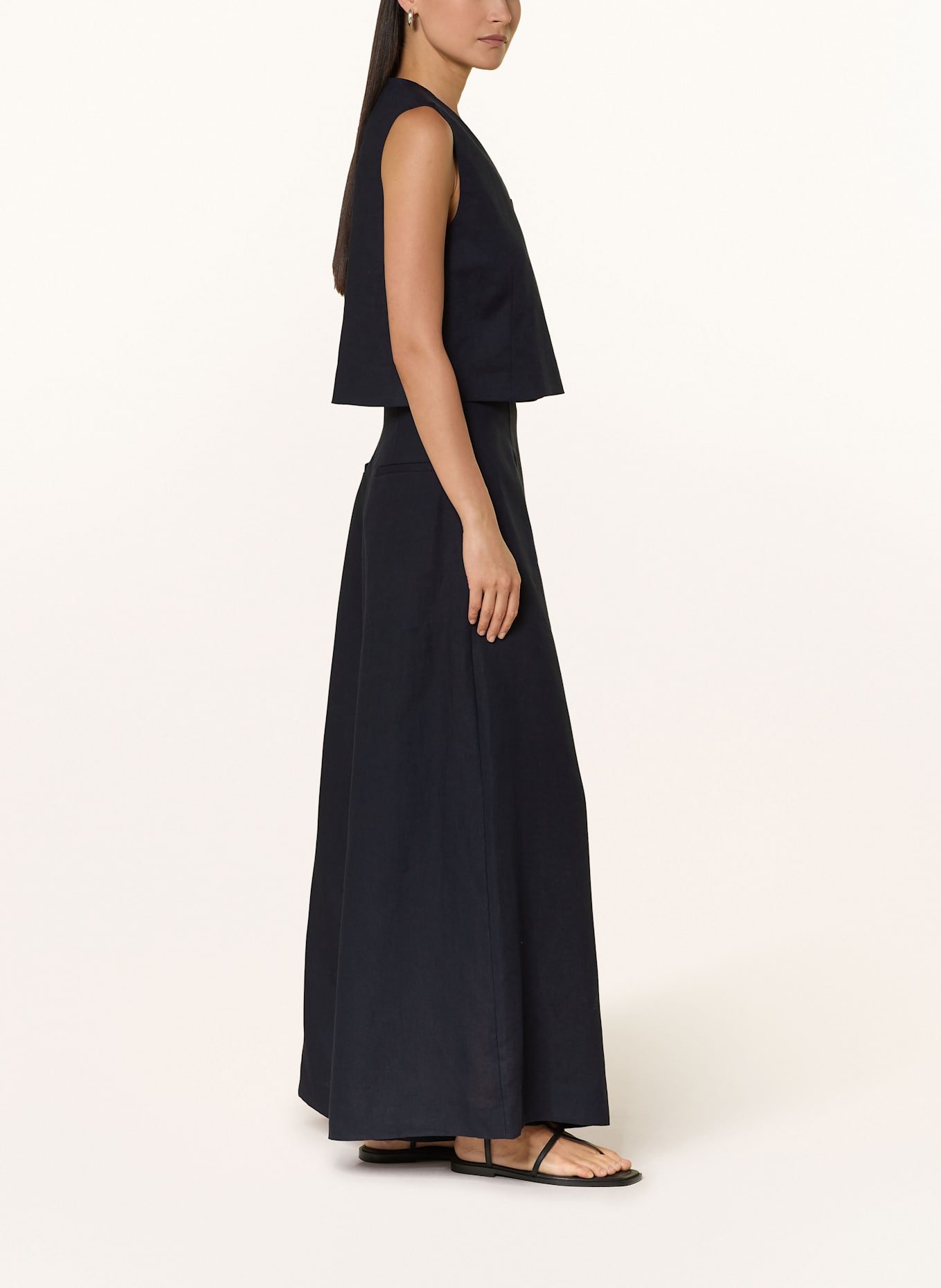 COS Marlenehose aus Leinen: DUNKELBLAU