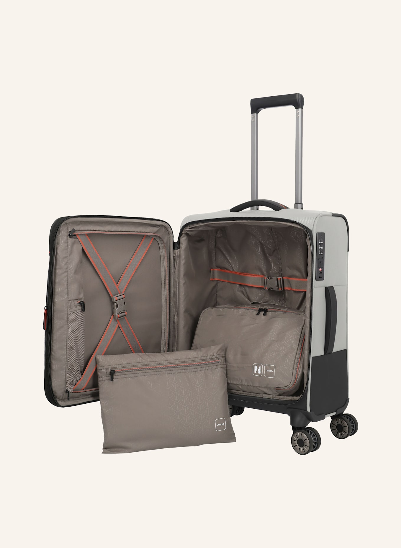 travelite Trolley CROSSLITE SMALL: HELLGRAU / DUNKELGRAU