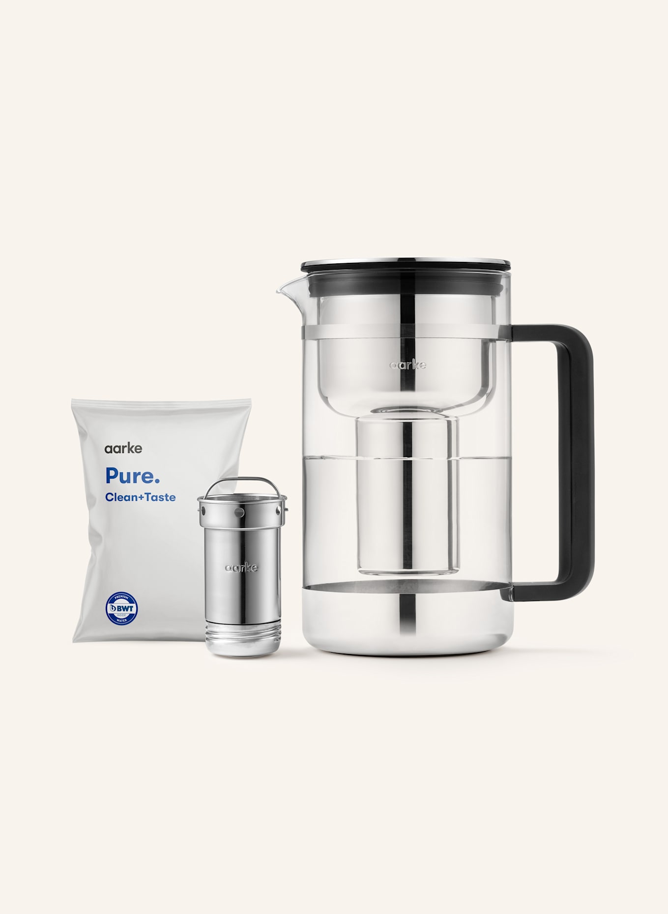 aarke Carafe filtrante PURIFIER: BLANC / ARGENT