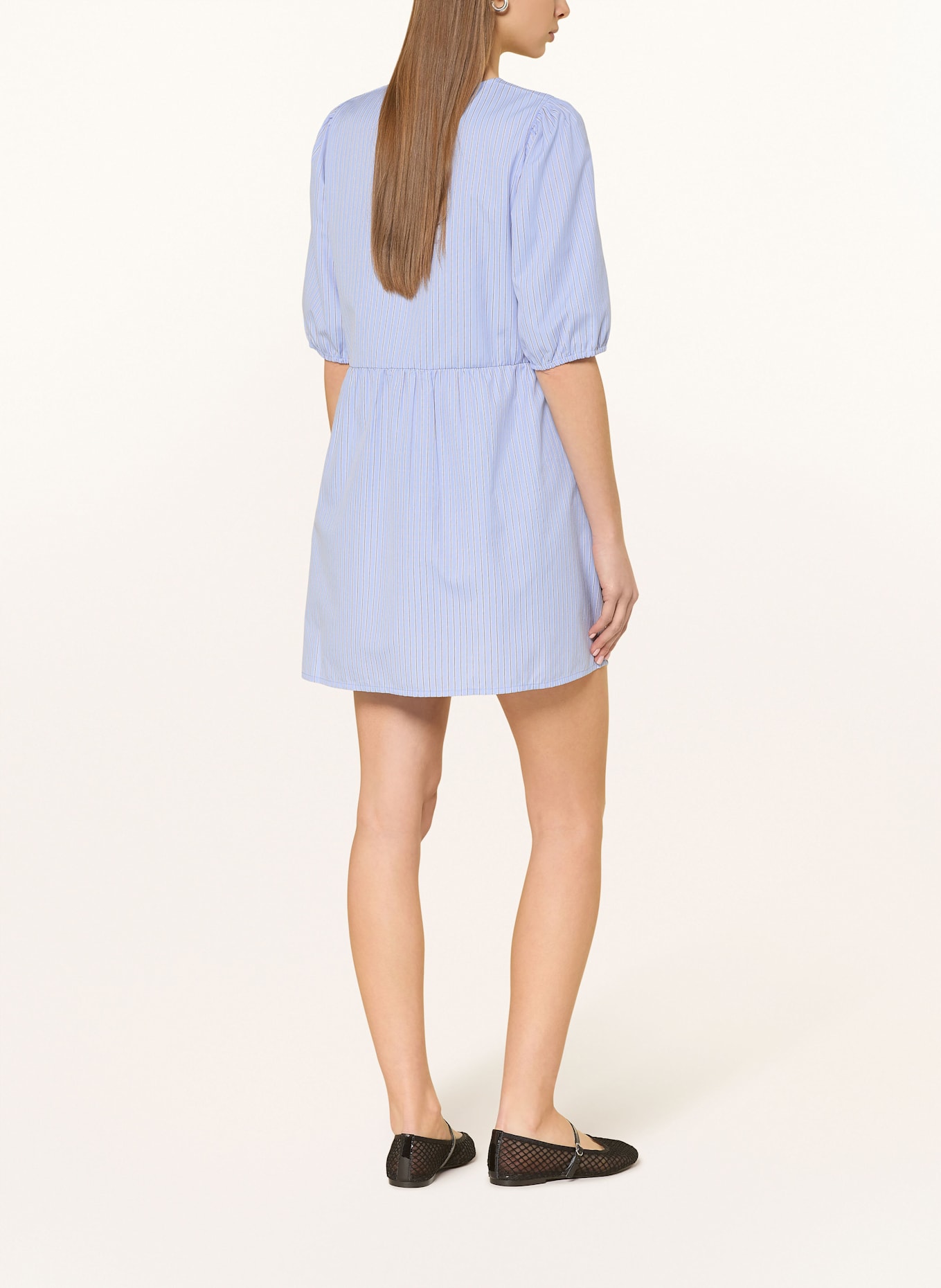 ONLY Kleid mit 3/4-Arm: HELLBLAU/ BRAUN/ WEISS