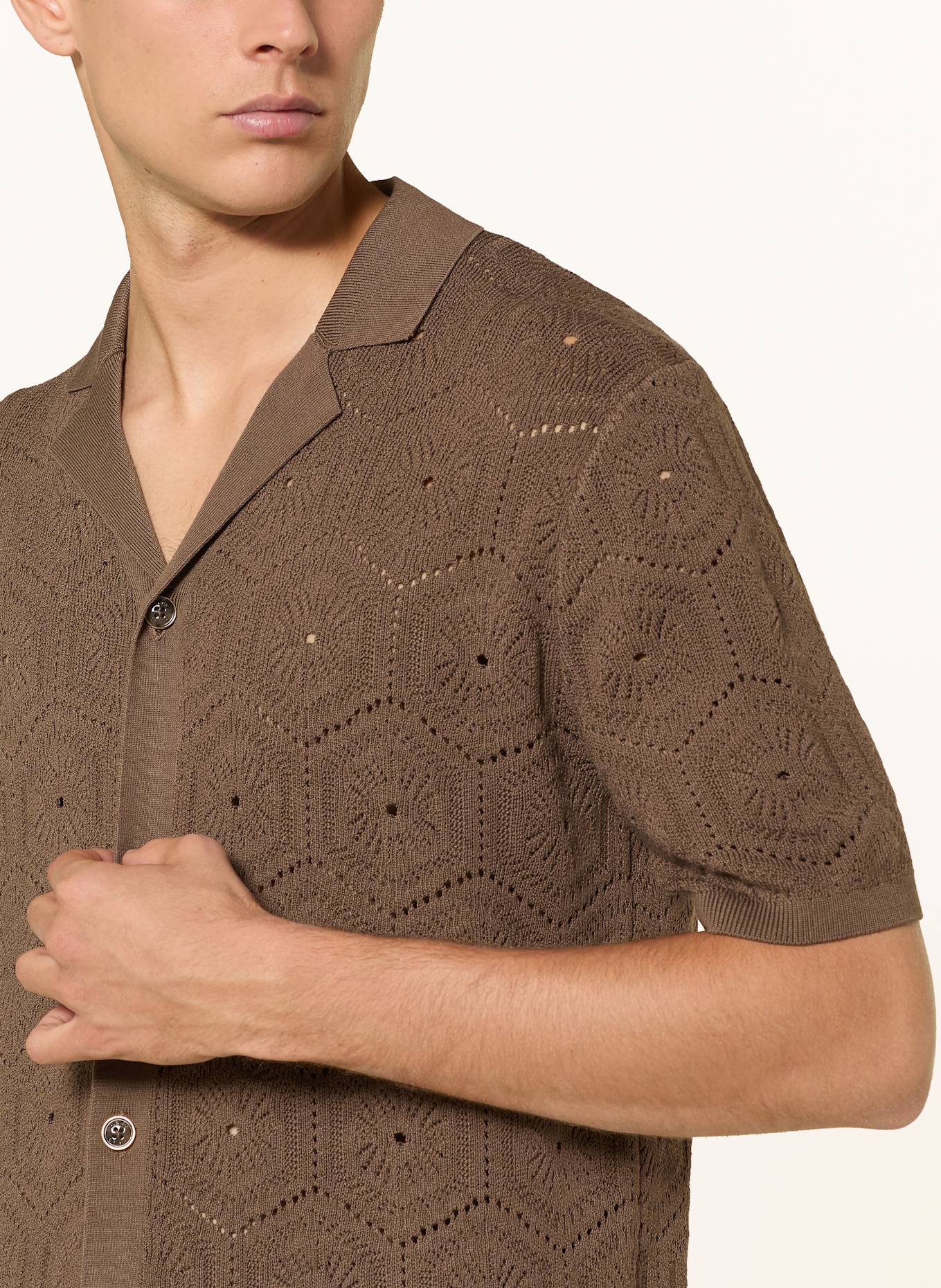 REISS Koszula z dzianiny ROYCE regular fit: BRĄZOWY