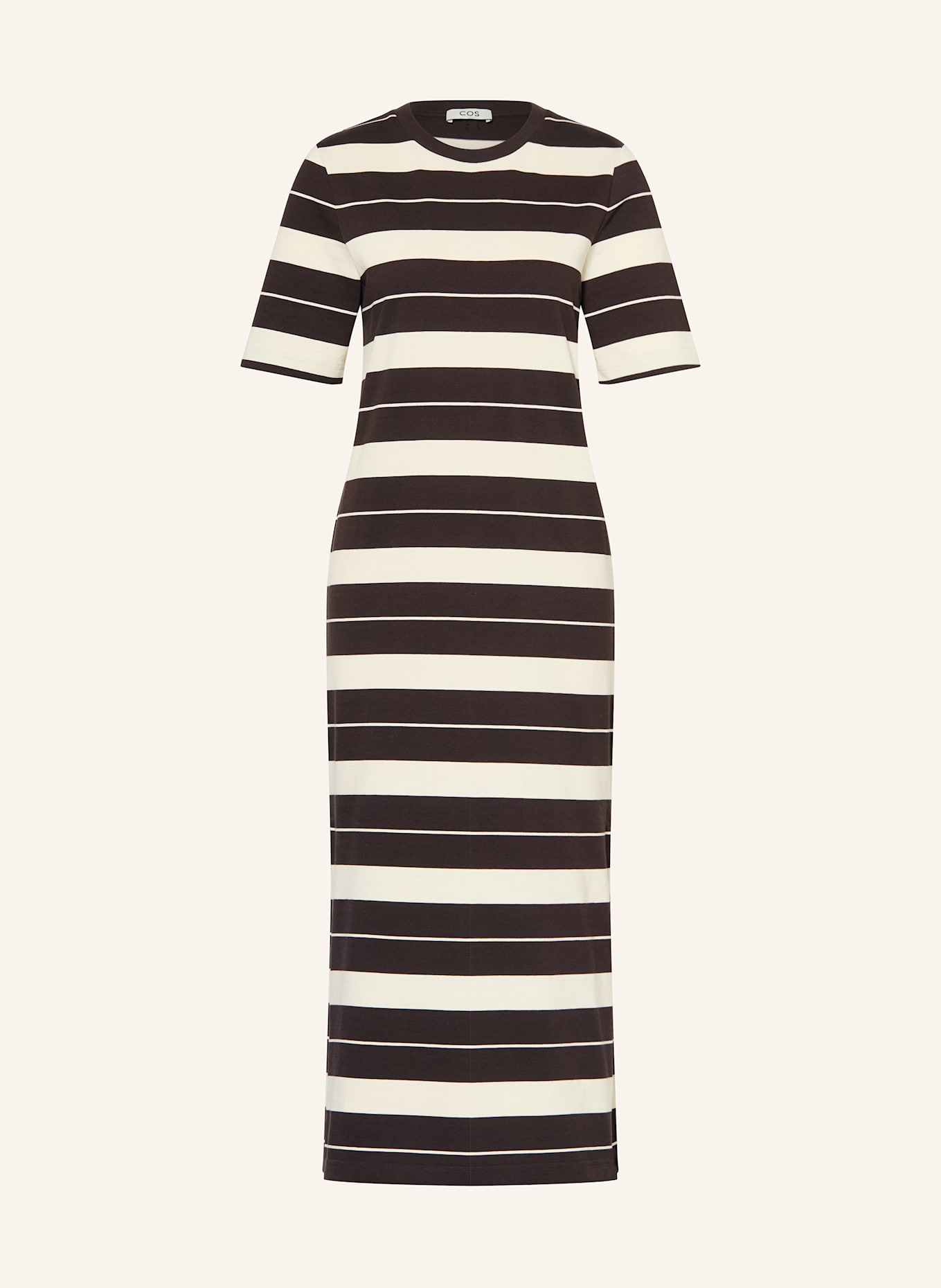 COS Jerseykleid: ECRU / DUNKELBRAUN
