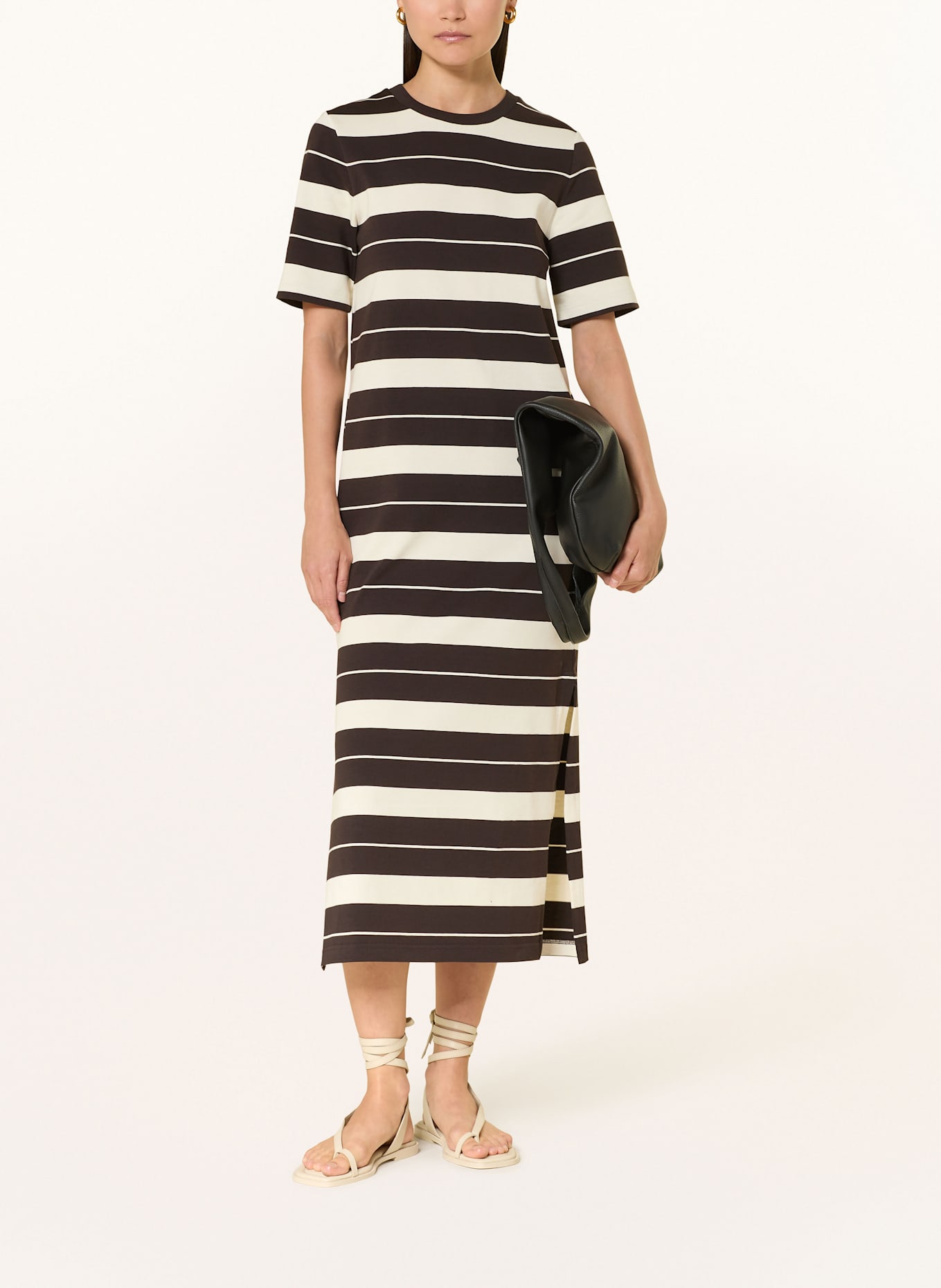 COS Jerseykleid: ECRU / DUNKELBRAUN