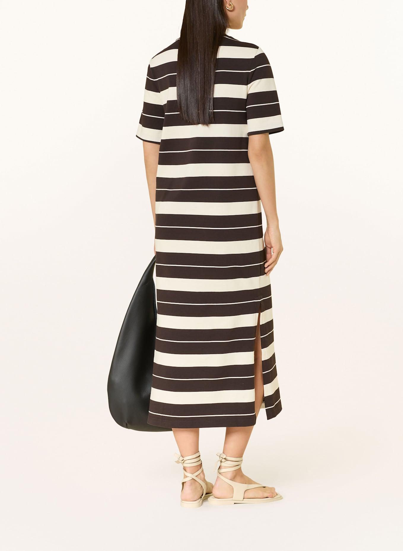 COS Jerseykleid: ECRU / DUNKELBRAUN