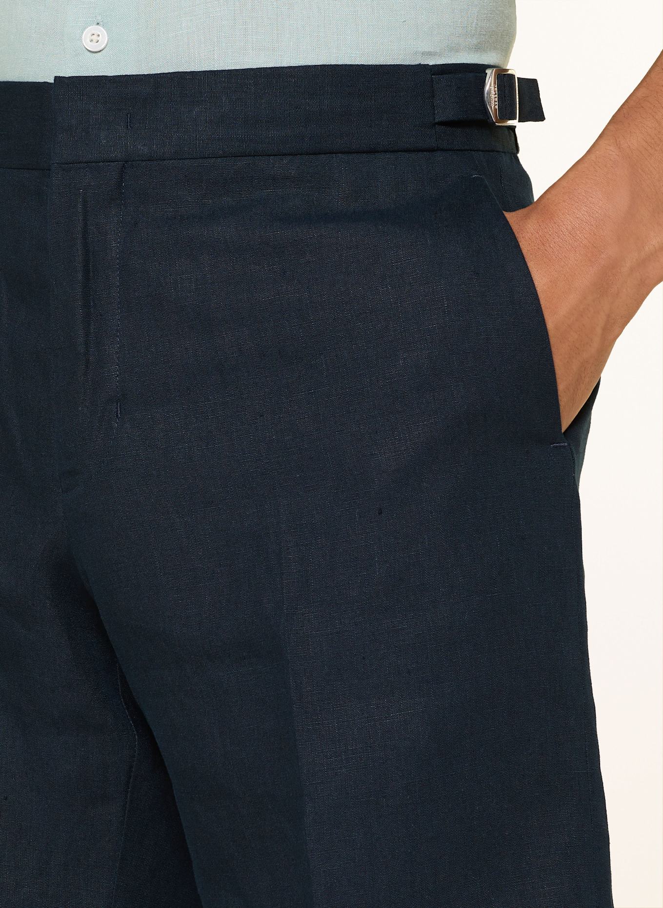 ORLEBAR BROWN Leinenshorts: DUNKELBLAU