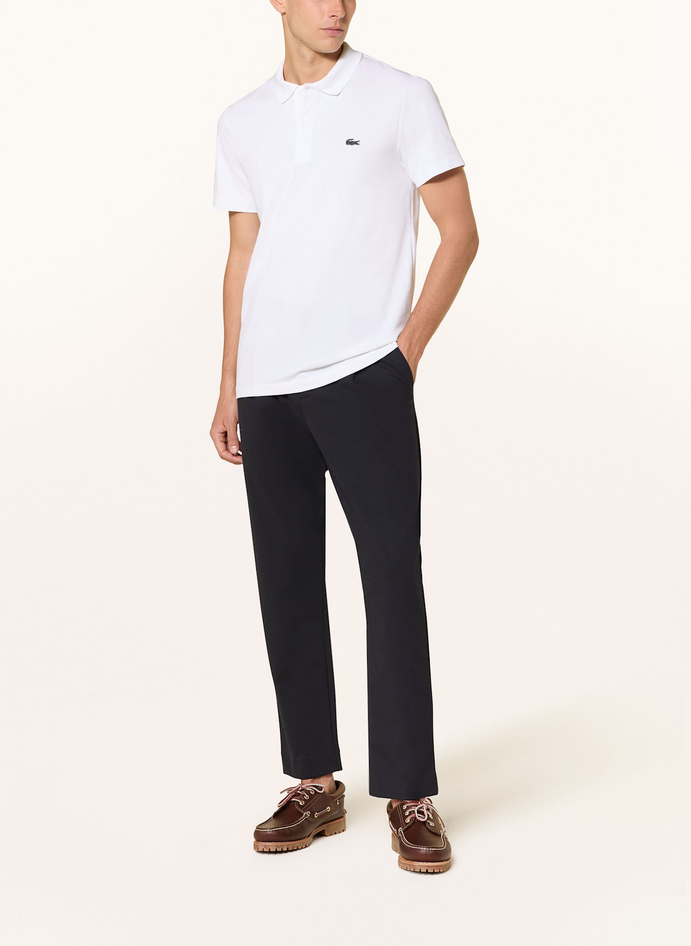 LACOSTE Strick-Poloshirt Regular Fit: WEISS