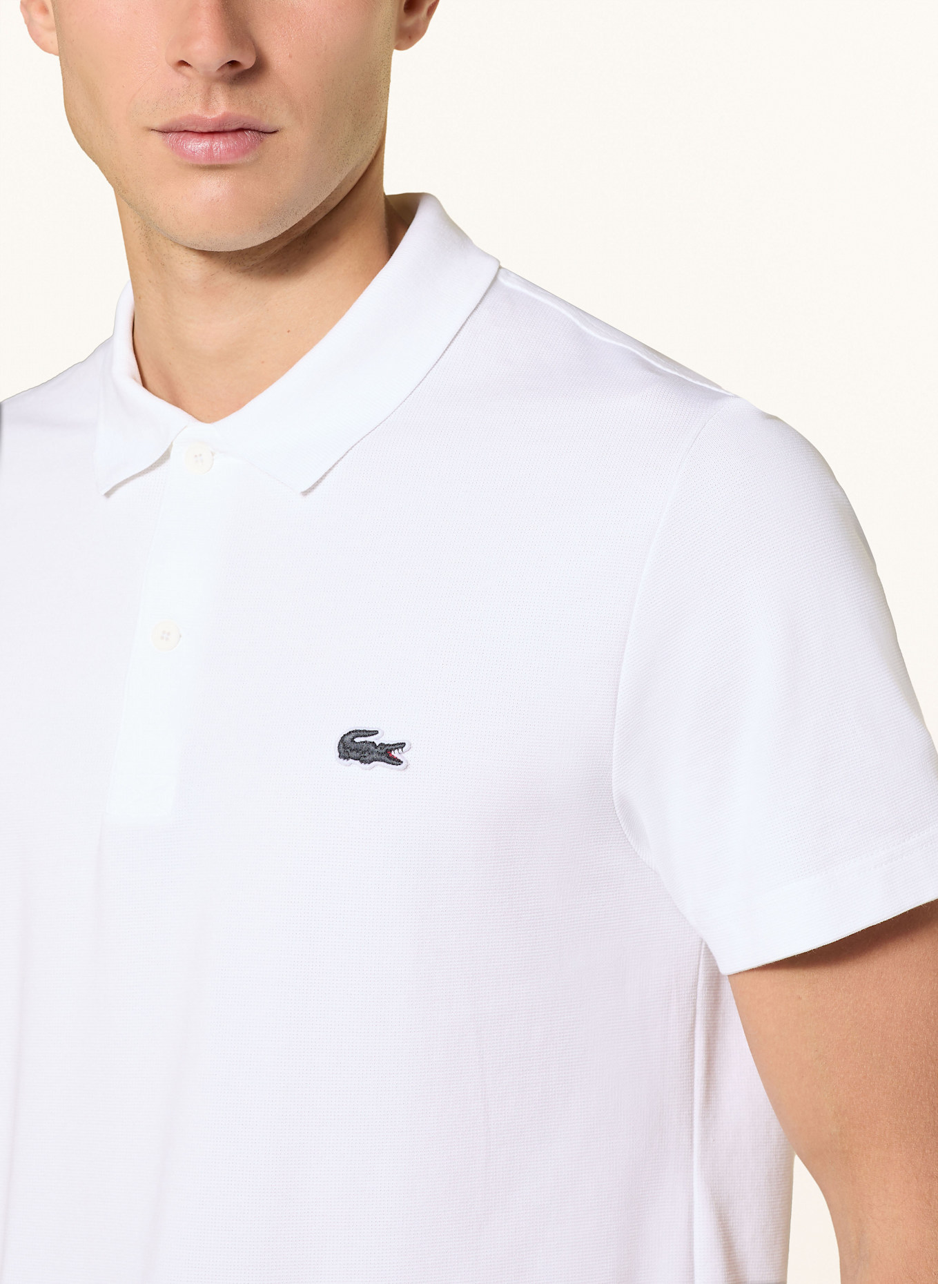 LACOSTE Strick-Poloshirt Regular Fit: WEISS