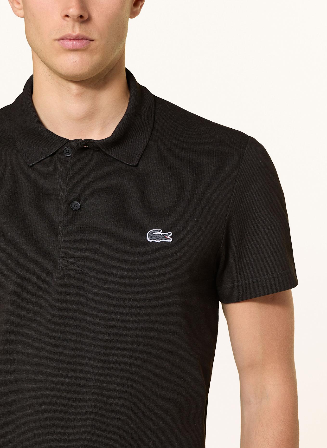 LACOSTE Strick-Poloshirt Regular Fit: SCHWARZ
