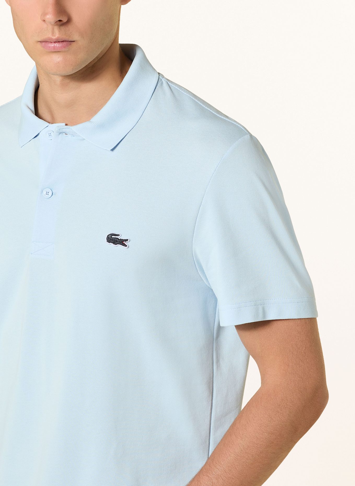 LACOSTE Strick-Poloshirt Regular Fit: HELLBLAU