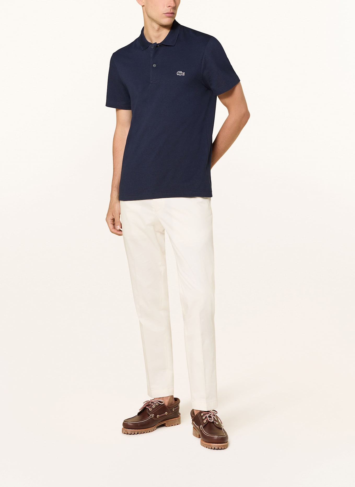 LACOSTE Strick-Poloshirt Regular Fit: DUNKELBLAU