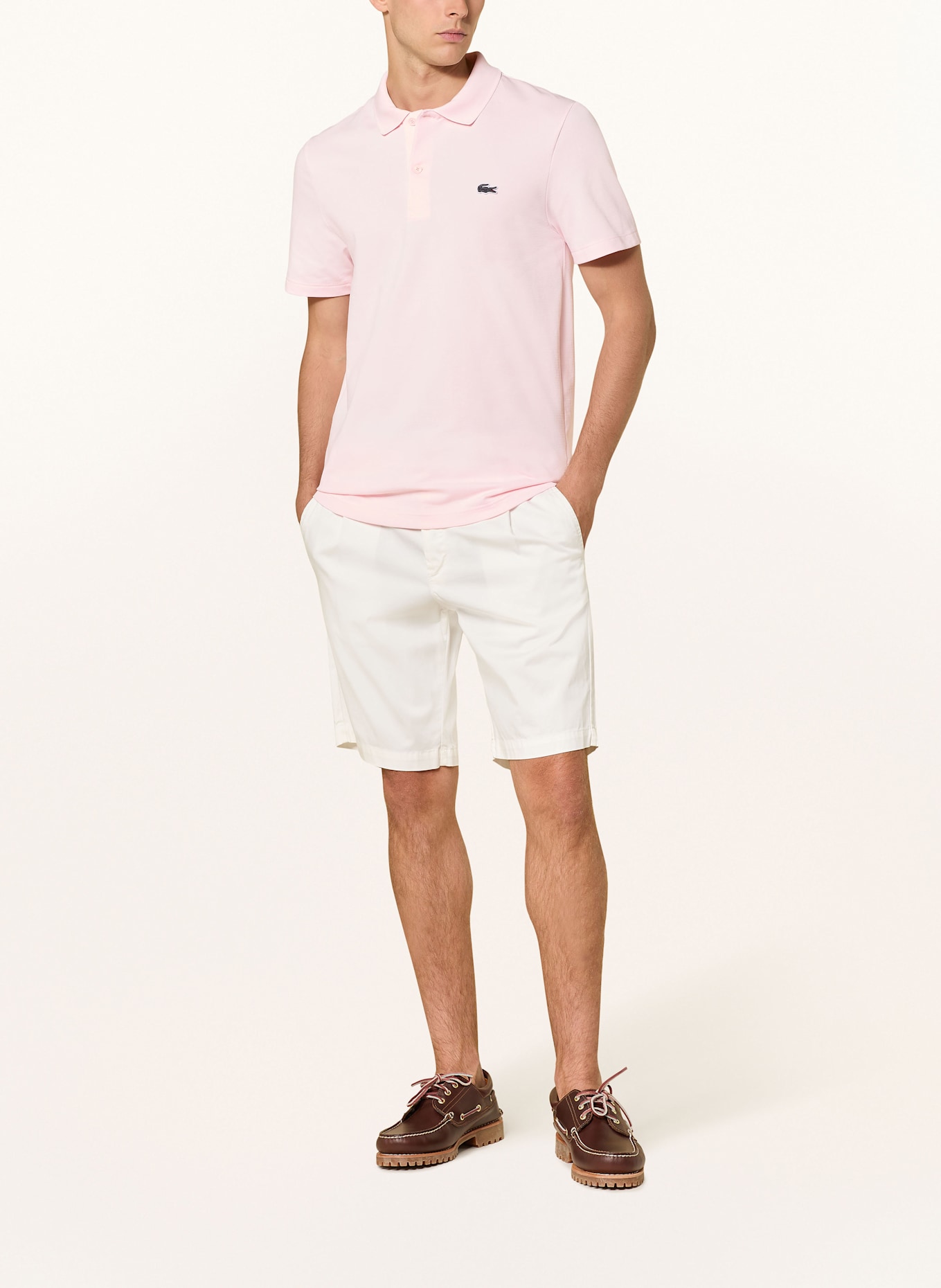 LACOSTE Strick-Poloshirt Regular Fit: HELLROSA