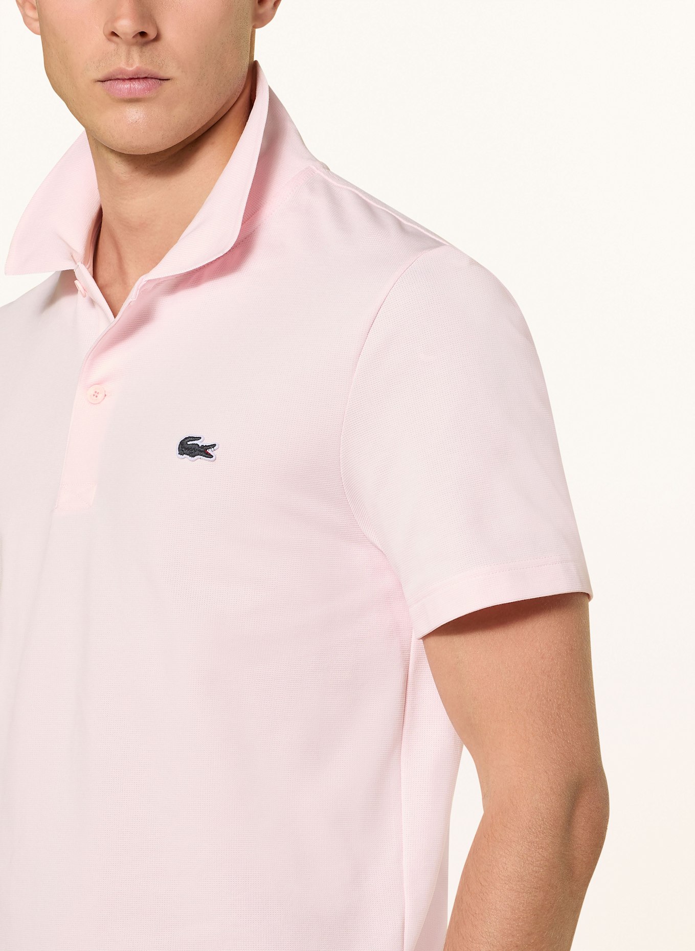 LACOSTE Strick-Poloshirt Regular Fit: HELLROSA