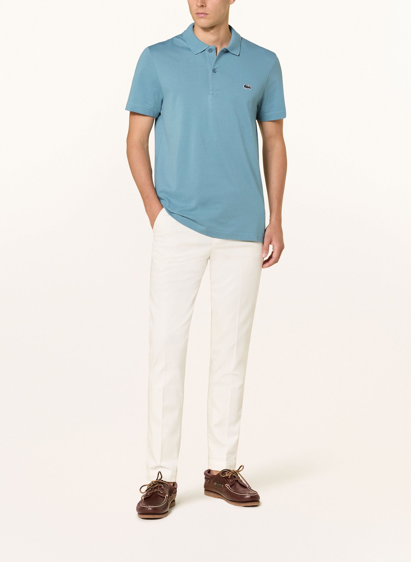 LACOSTE Strick-Poloshirt Regular Fit: BLAU
