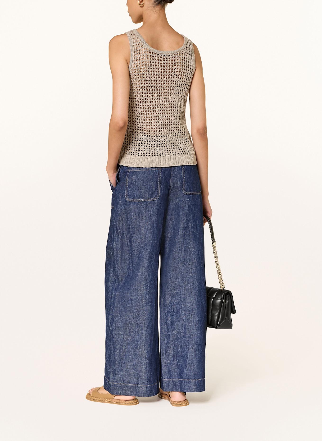 REISS Stricktop CLAUDIA aus Leinen: GRAU