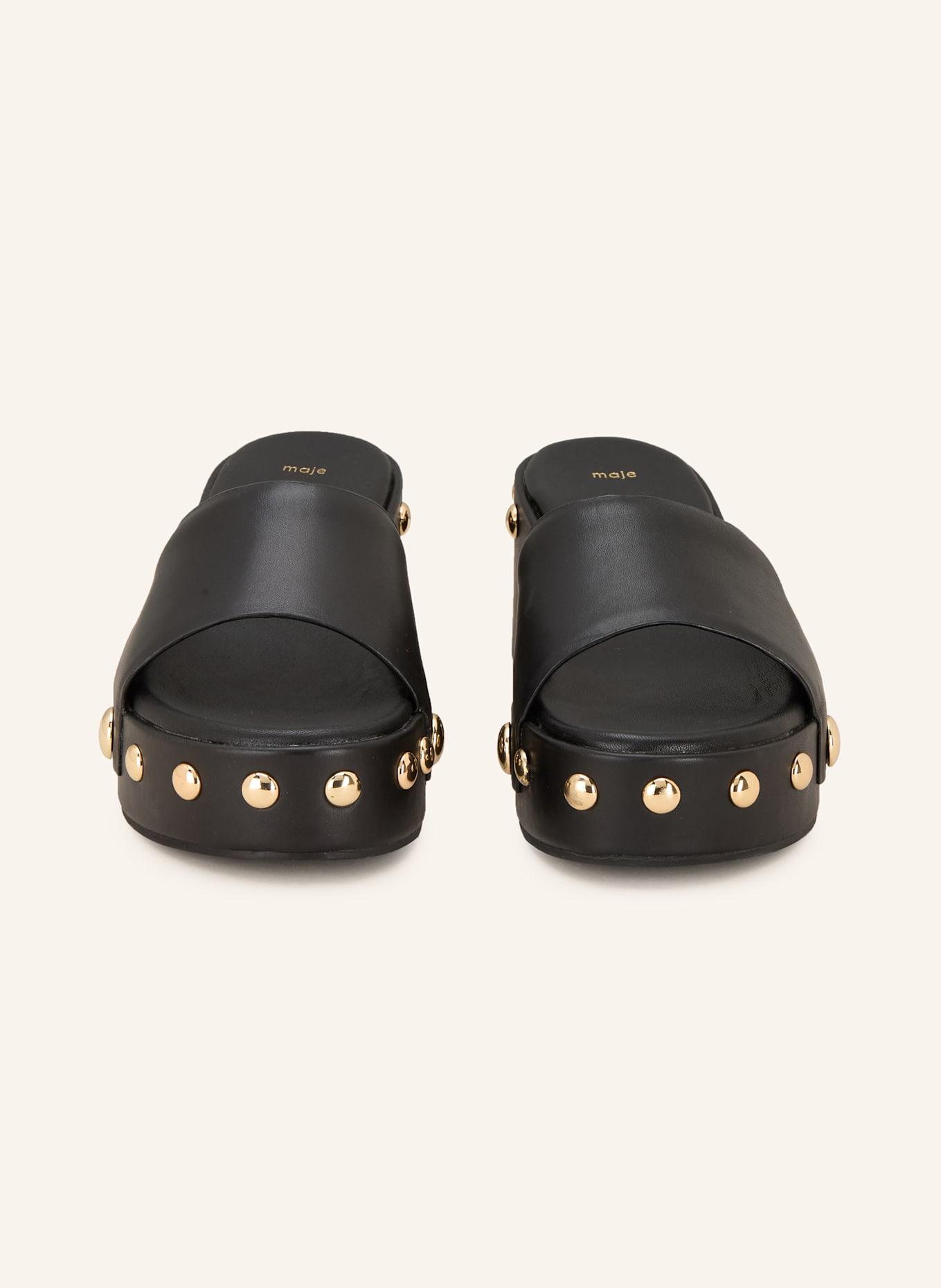 maje Plateau-Wedges mit Nieten: SCHWARZ