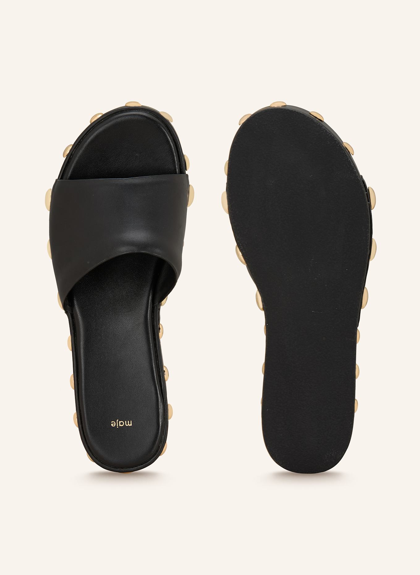 maje Plateau-Wedges mit Nieten: SCHWARZ