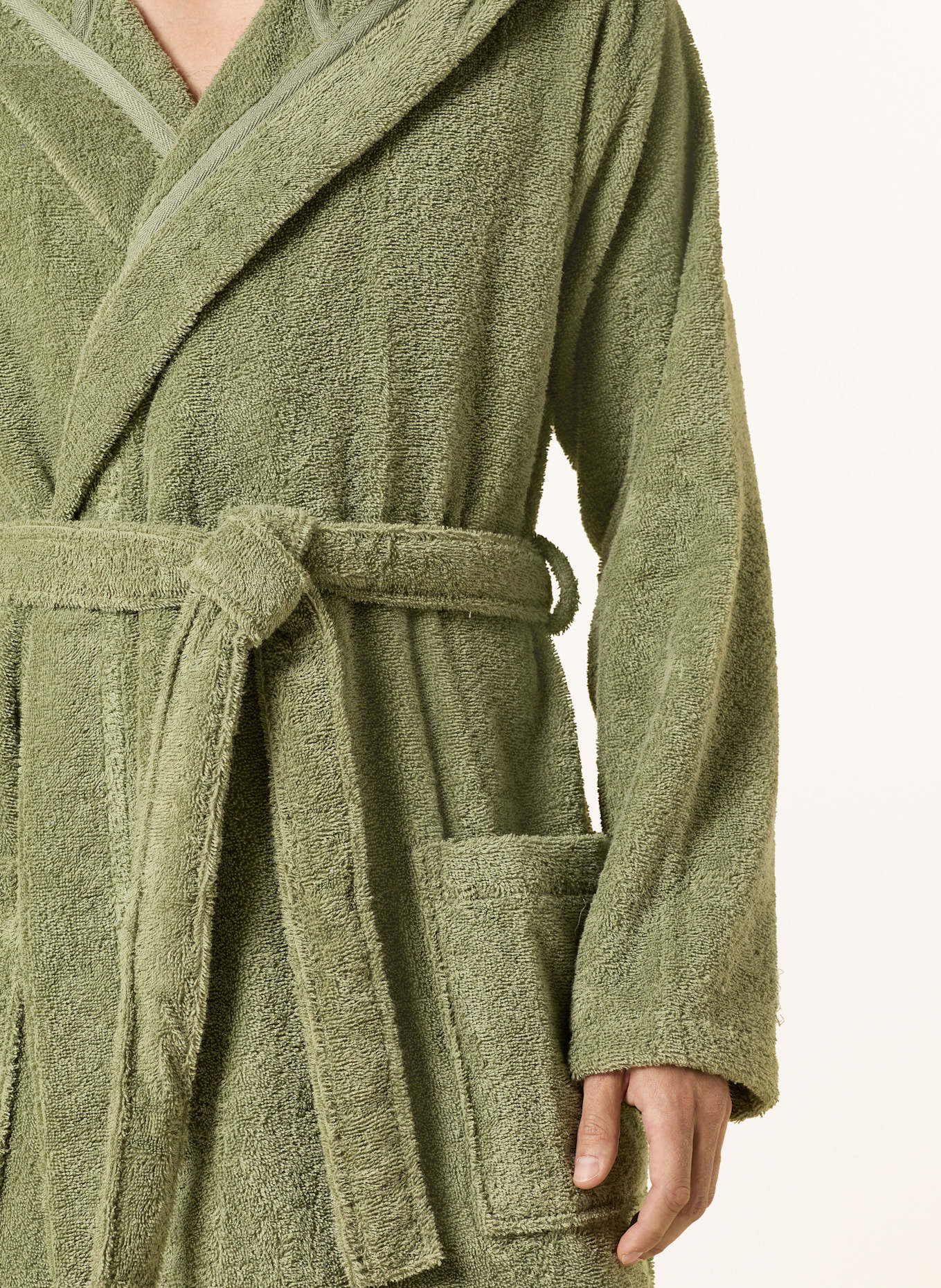 Marc O'Polo Herren-Bademantel mit Kapuze: DUNKELGRÜN