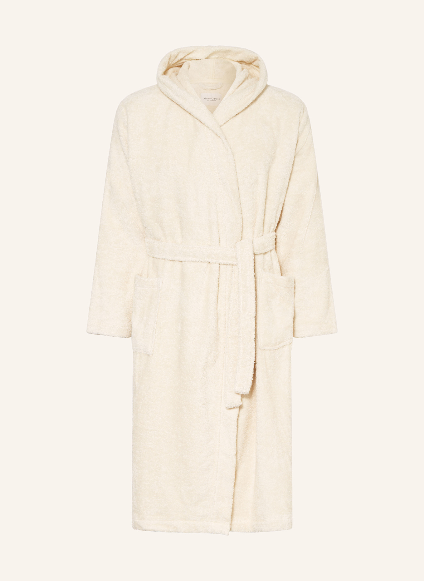 Marc O'Polo Men’s bathrobe with hood: WHITE