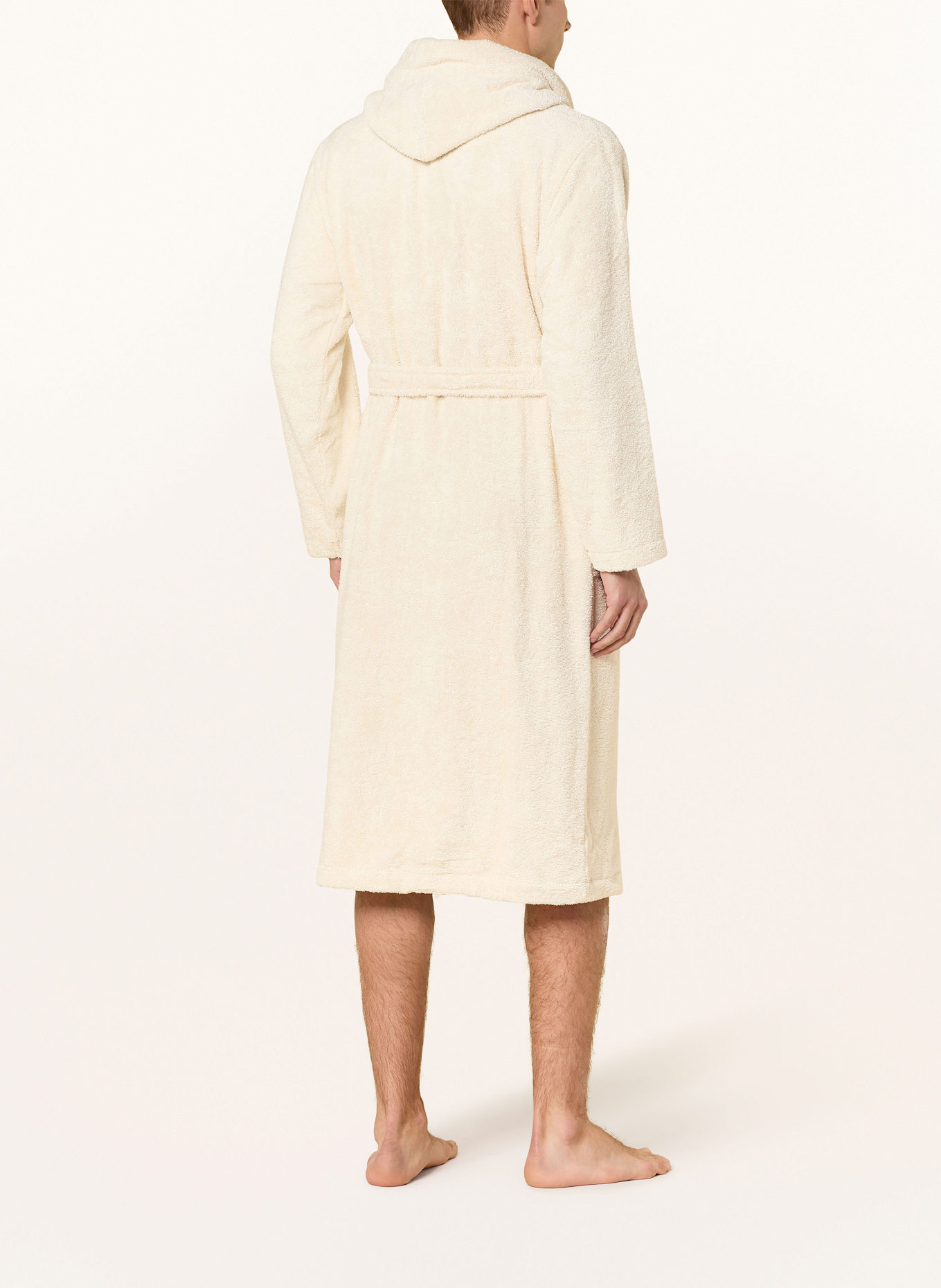 Marc O'Polo Men’s bathrobe with hood: WHITE