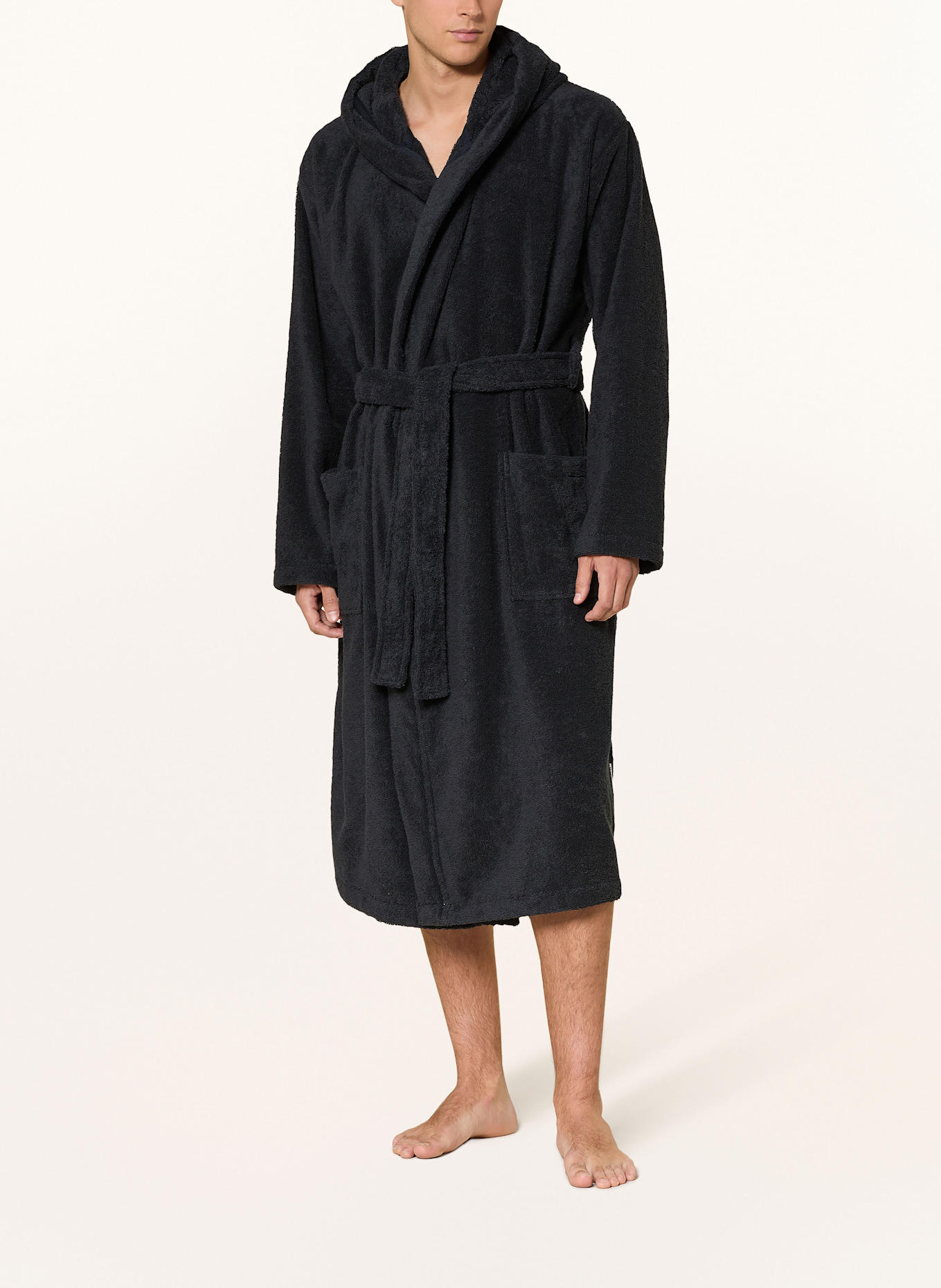Marc O'Polo Bordo Men’s bathrobe with hood: DARK BLUE
