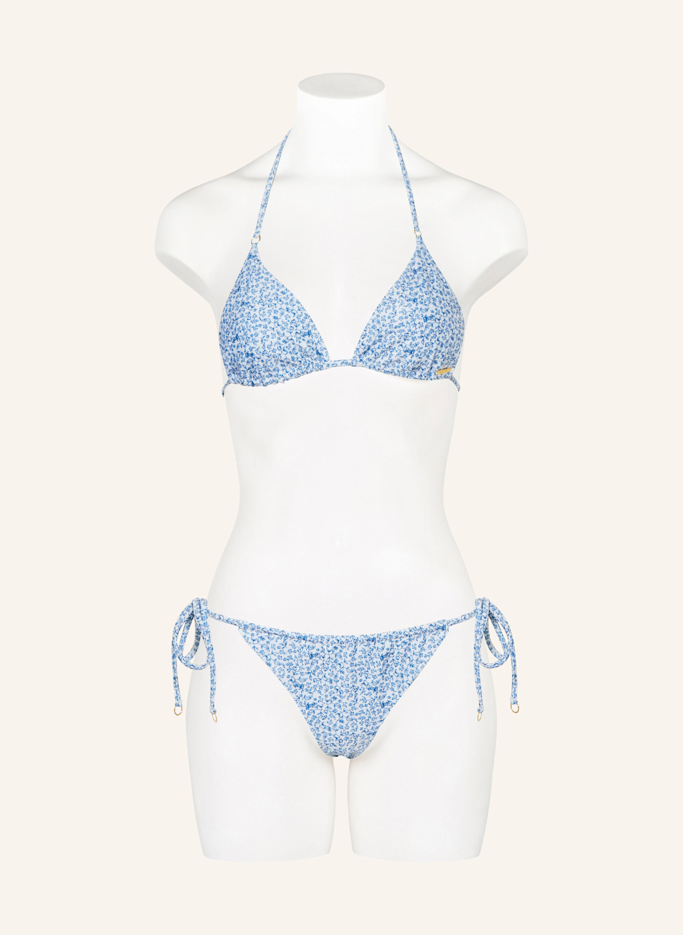 NINETY-9 Triangel-Bikini-Hose POSITANO: WEISS / BLAU