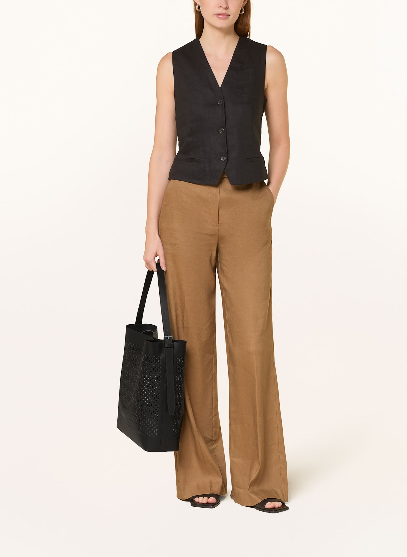 Marc O'Polo Schultertasche MEDIUM mit Pouch: SCHWARZ